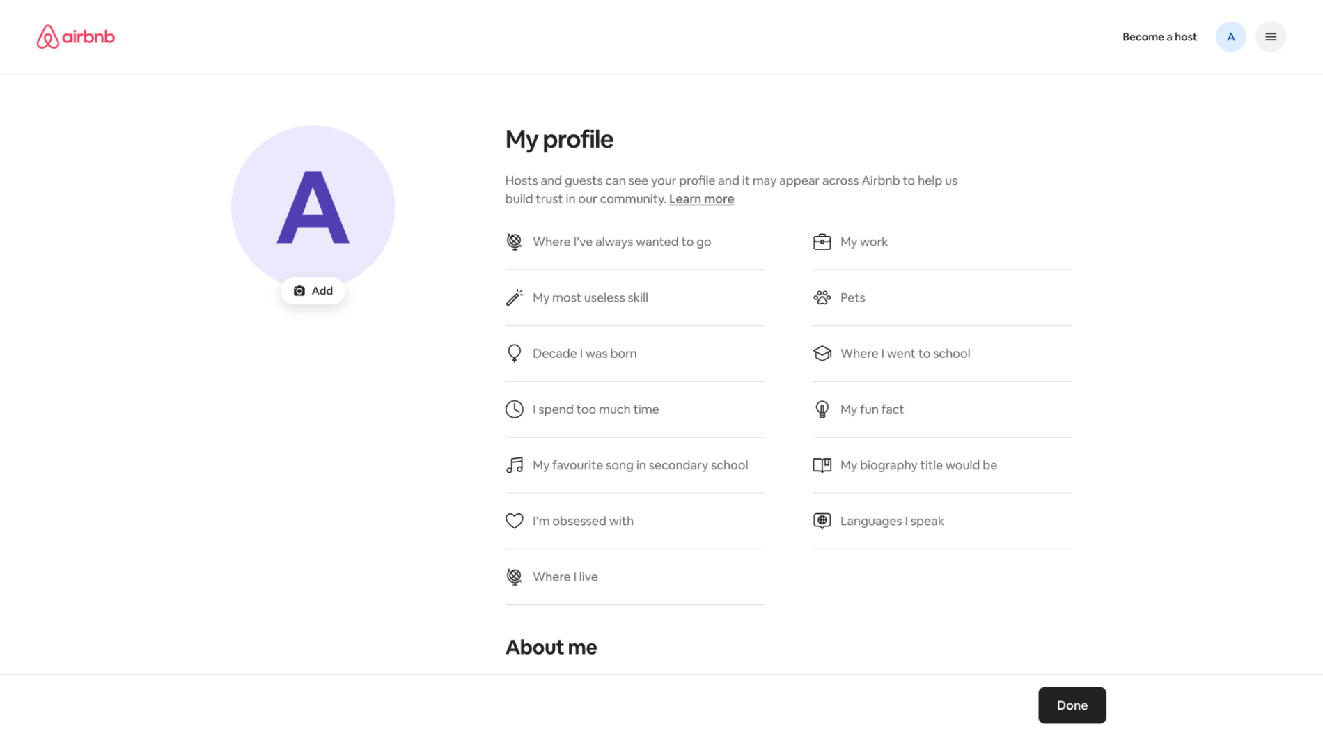 My profile