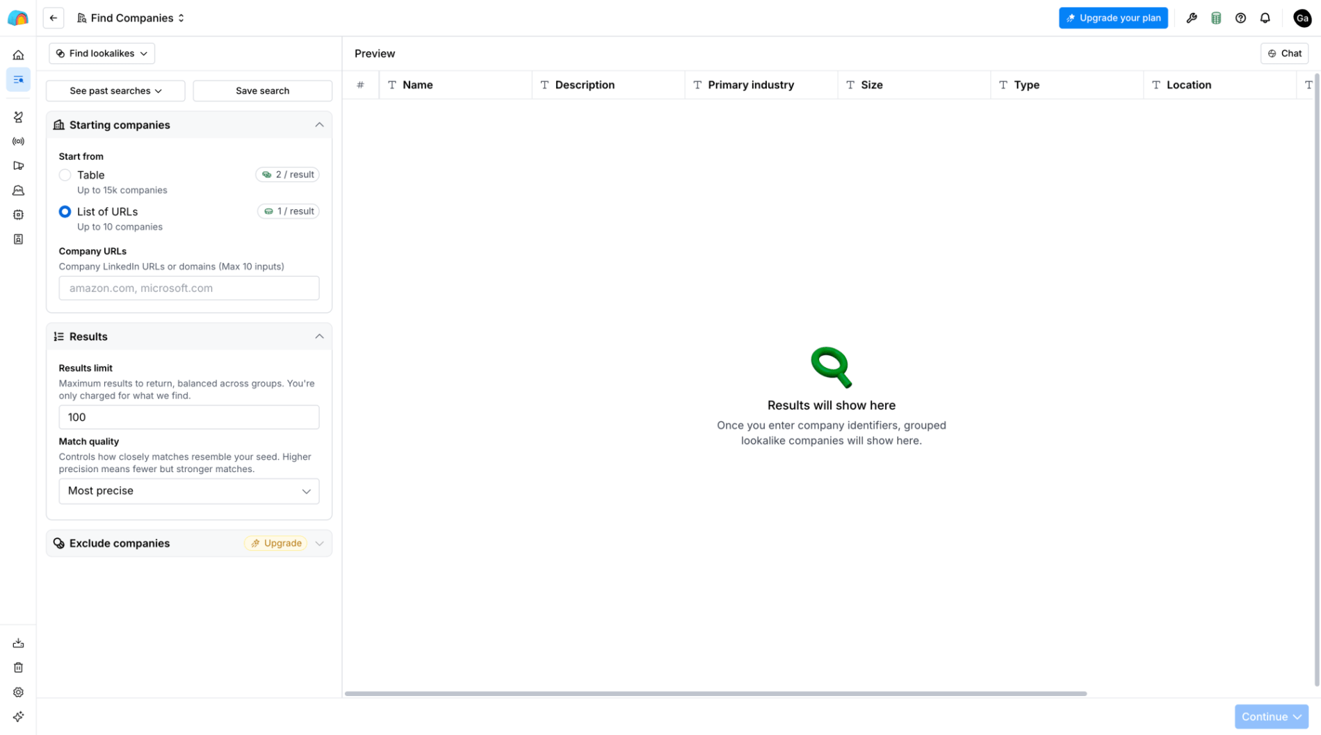 Find companies