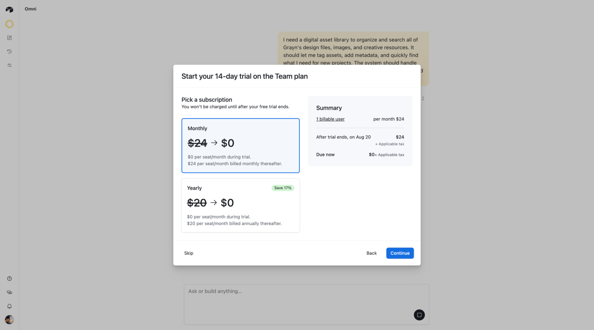 Pick subscription