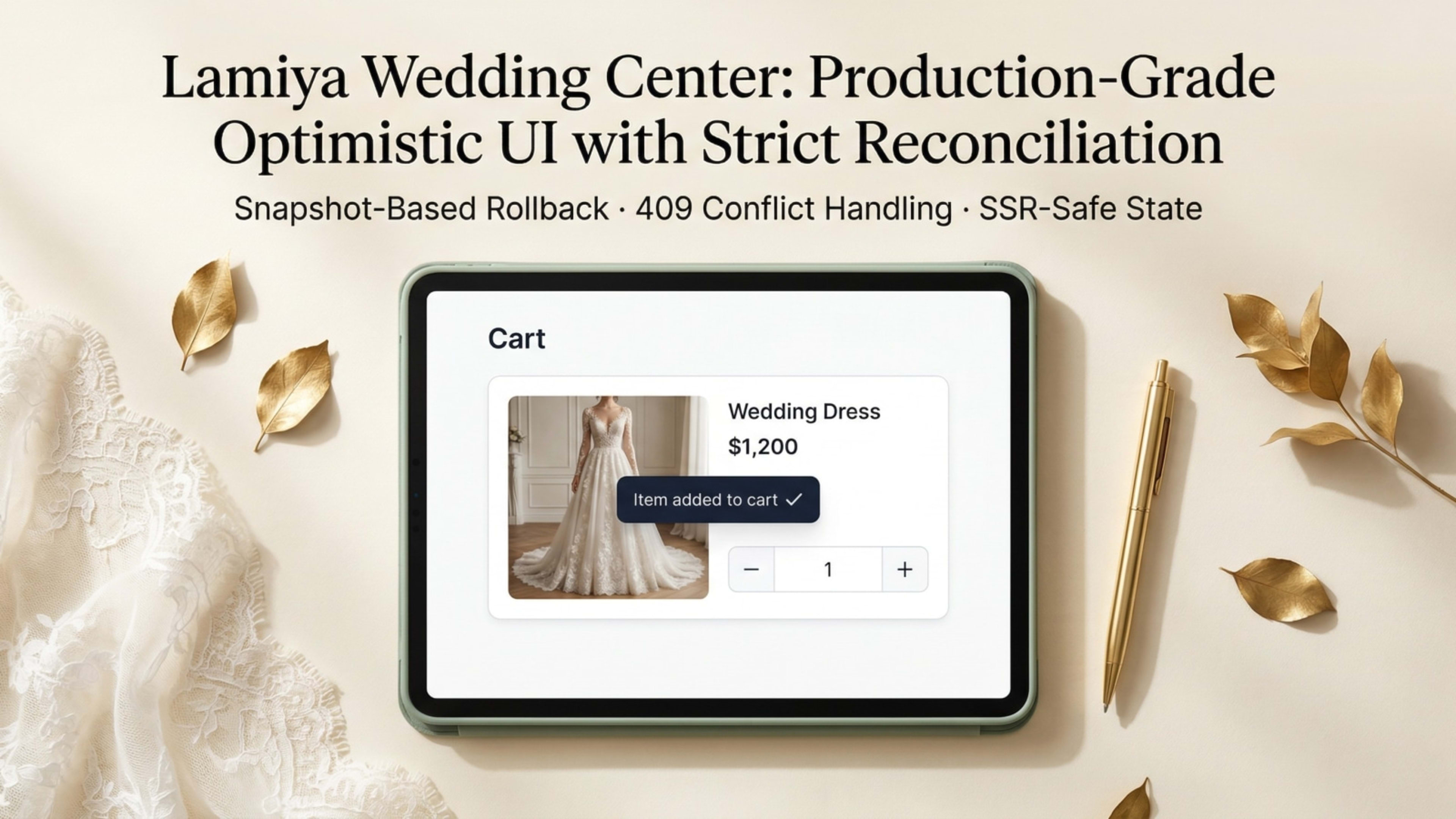 Lamiya Wedding Center: Production-Grade Optimistic UI with Strict Reconciliation