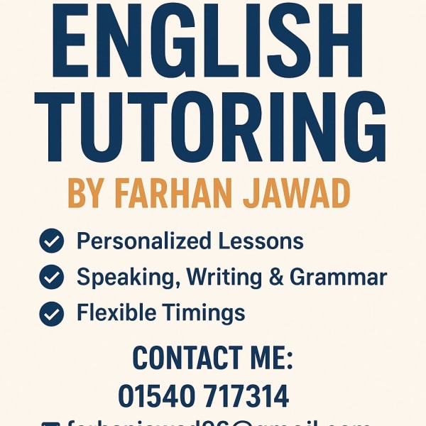 English Tutor for Students at All Levels