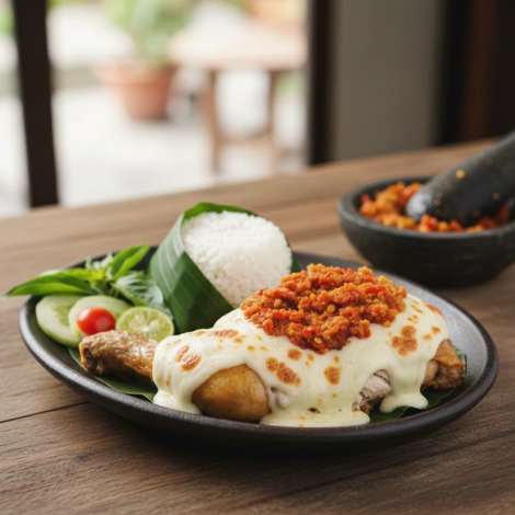 Ayam Penyet Mozzarella