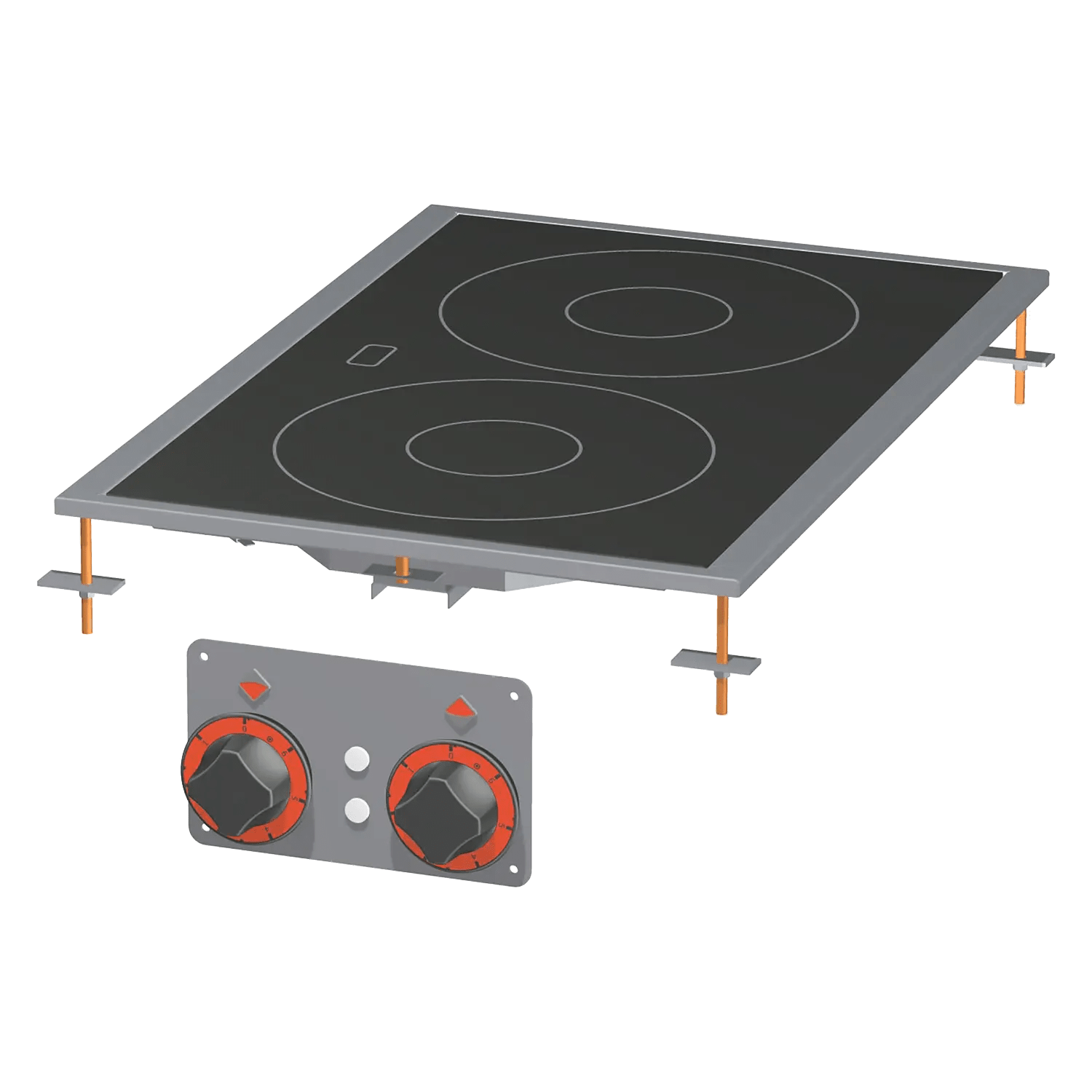 Mașină de gătit sticlă ceramică drop-in electric 2x plită drop-in 400 V