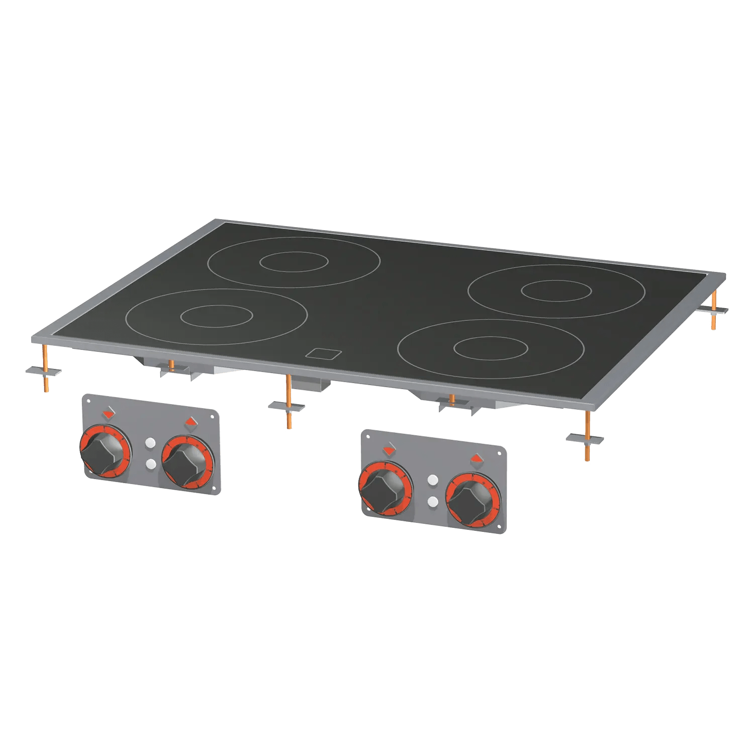 Mașină de gătit sticlă ceramică drop-in electric 4x plită drop-in 400 V