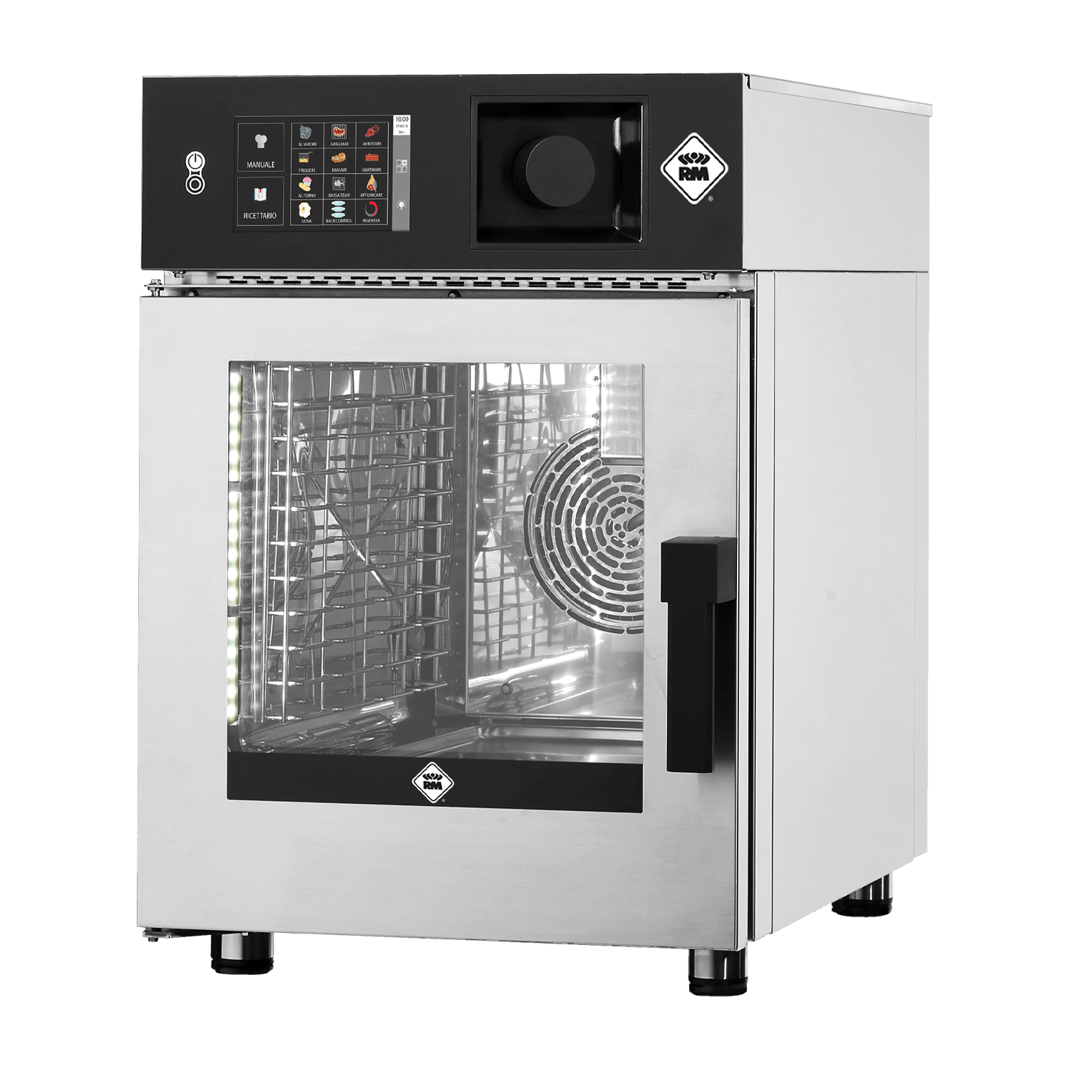 Cuptor cu convecție abur combi SLIM electric 6x GN 1/1 curățare automată boiler touch screen 7" 400 V ușă stânga