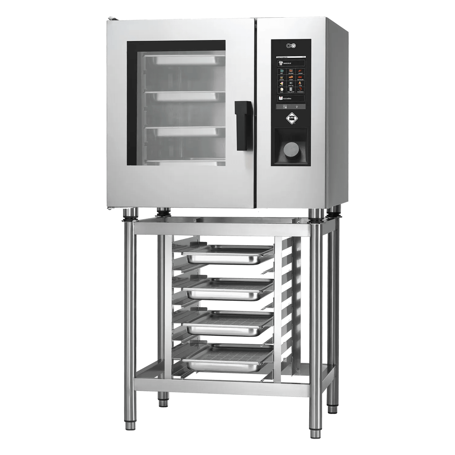 Cuptor combi cu convecție și abur STEAMBOX electric 6x GN 1/1 curățare automată boiler 400 V ușă stânga
