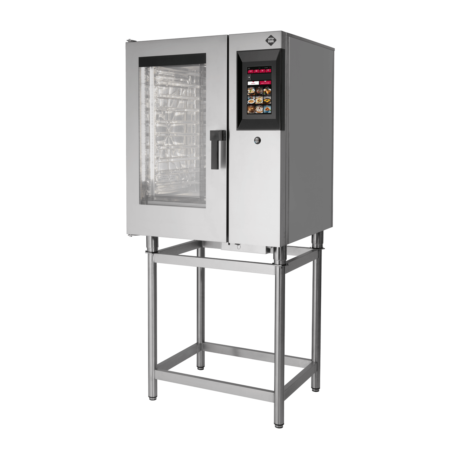 Cuptor cu convecție STEAMBOX electric 10x GN 1/1 boiler deschidere ușă cu balamale stânga 400 V ecran 10"