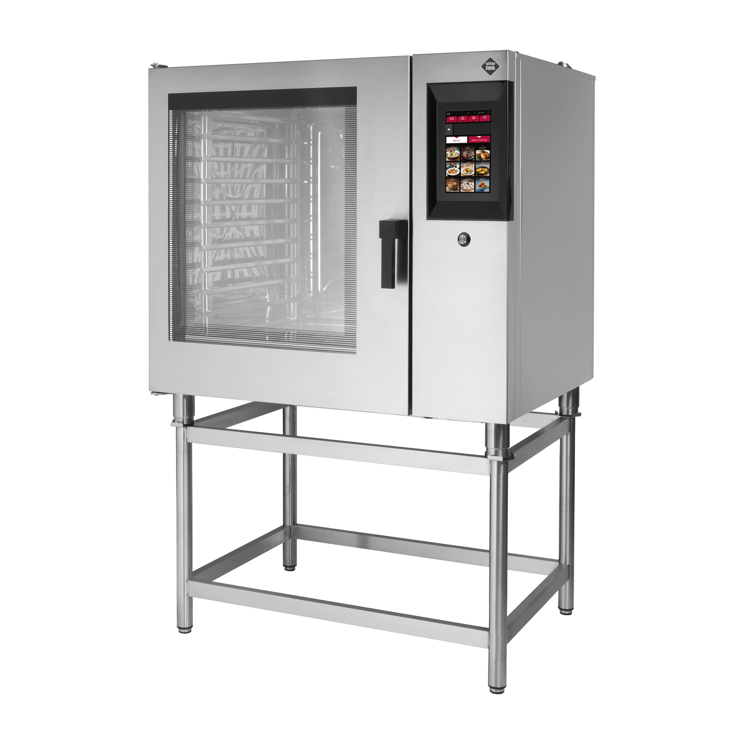 Cuptor cu convecție STEAMBOX electric 10x GN 2/1 curățare automată boiler 400 V ușă cu balamale stânga ecran 10"