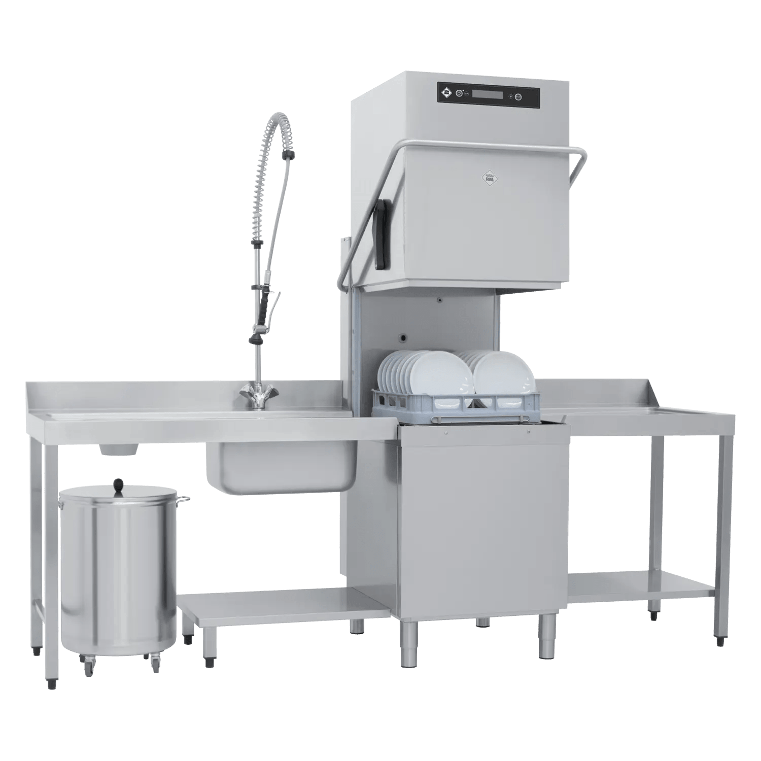 Mașină de spălat vase tip hotă dublu înveliș cu dedurizator și sistem de recuperare căldură 50x50 - 400 V