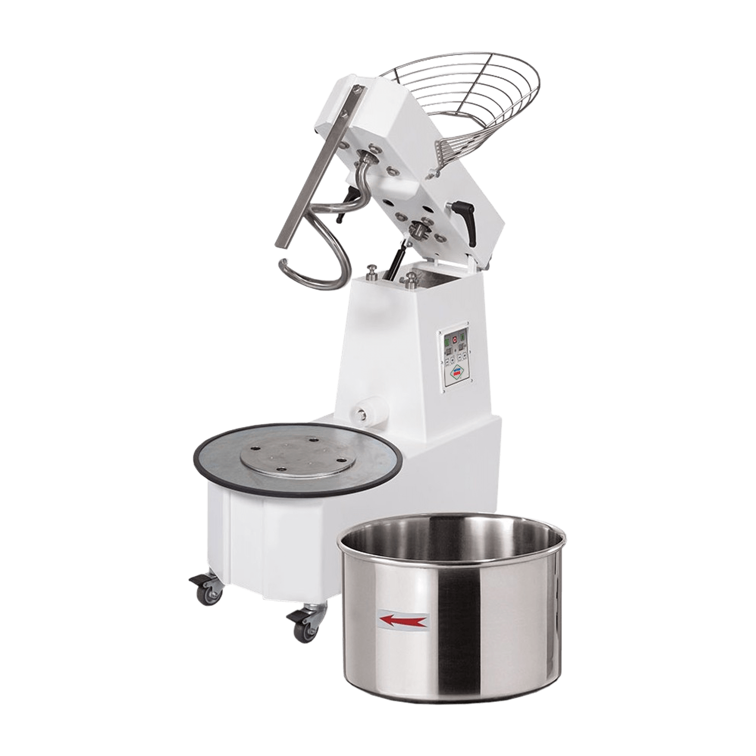 Malaxor spiral cu frământător 2 viteze castron detașabil 15 l 400 V