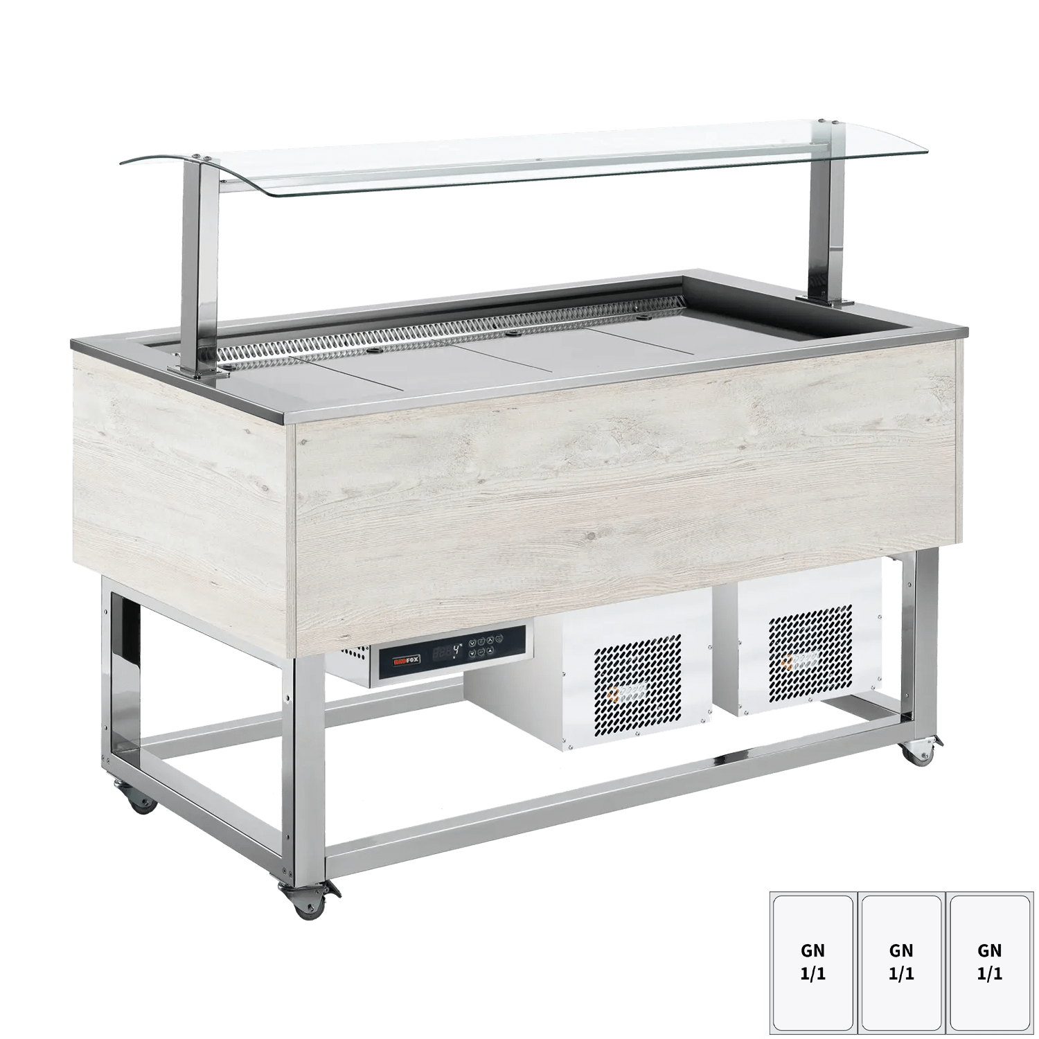 Vitrină insulă refrigerată GN 3-1/1 Hemlock