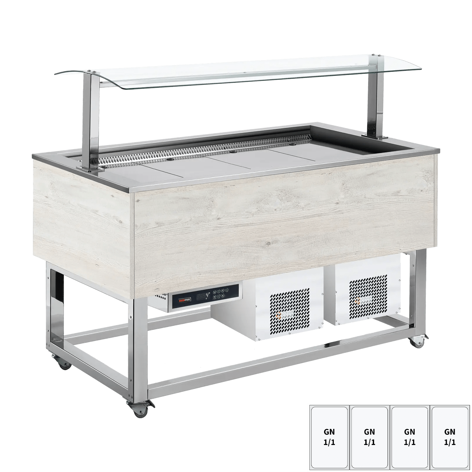 Vitrină insulă refrigerată GN 4-1/1 Hemlock