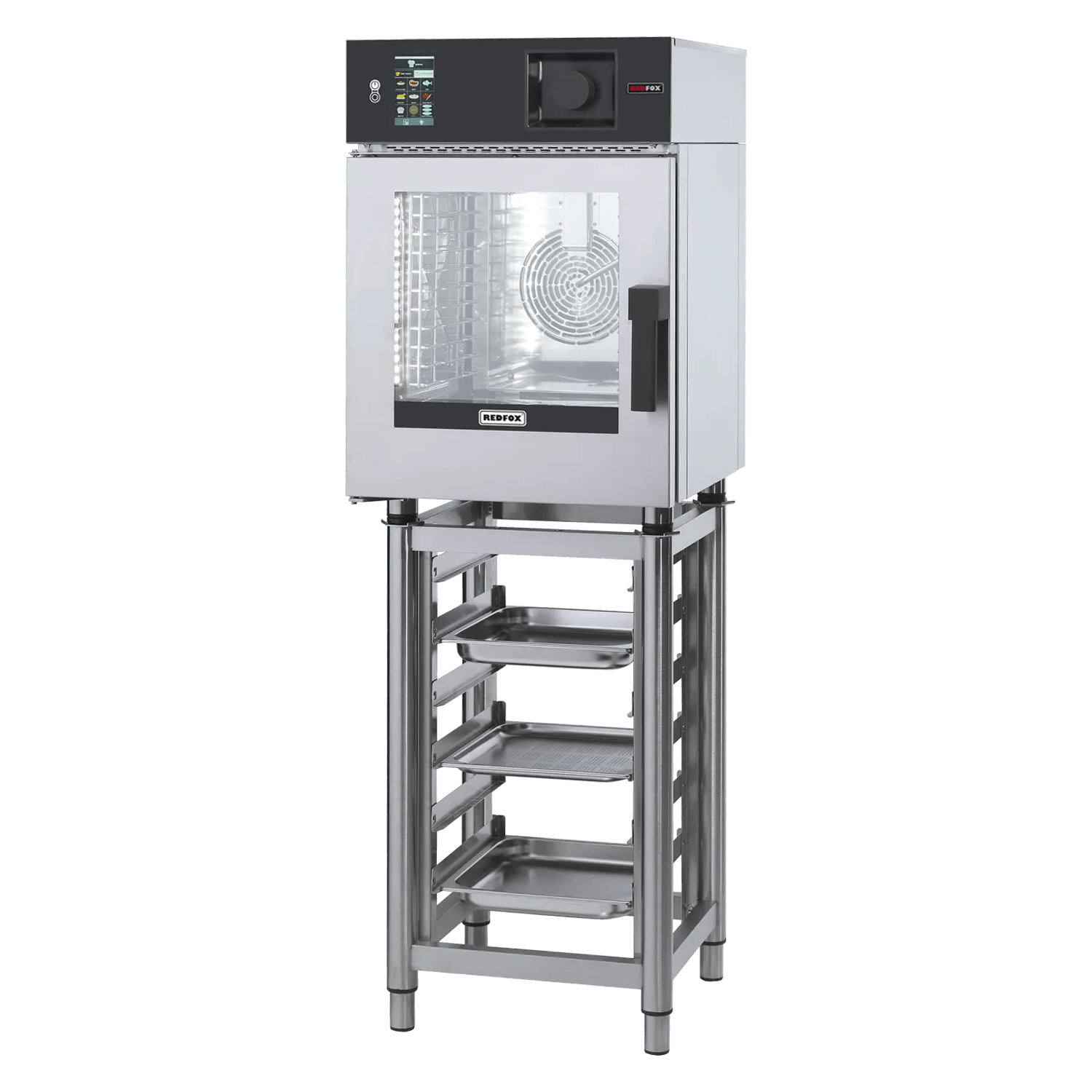 Cuptor combi convecție abur MINI electric 6x GN 1/1 curățare automată abur direct ecran tactil 5" 400 V ușă stânga