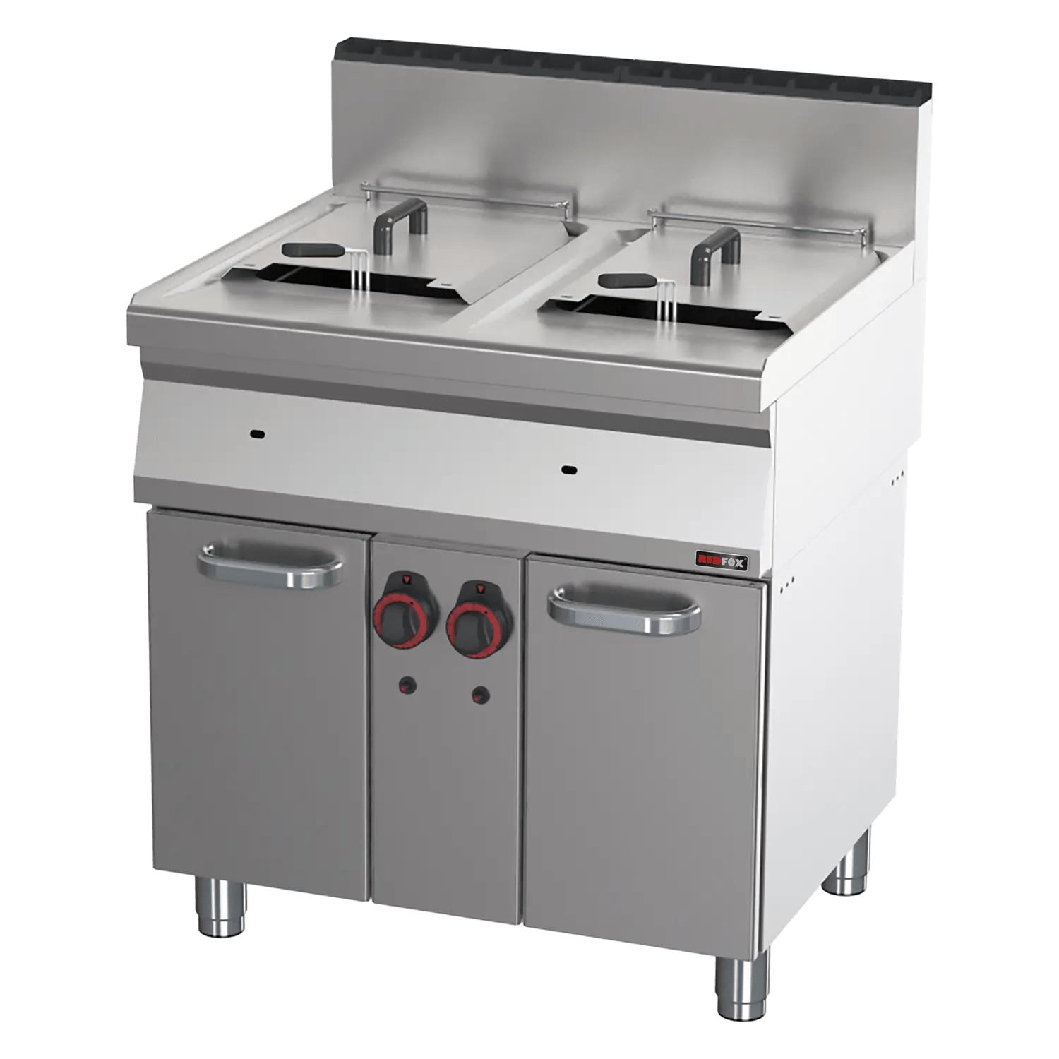 Friteuză pe gaz 2 coșuri 0,8 kW/l, 15+15 l pe dulap