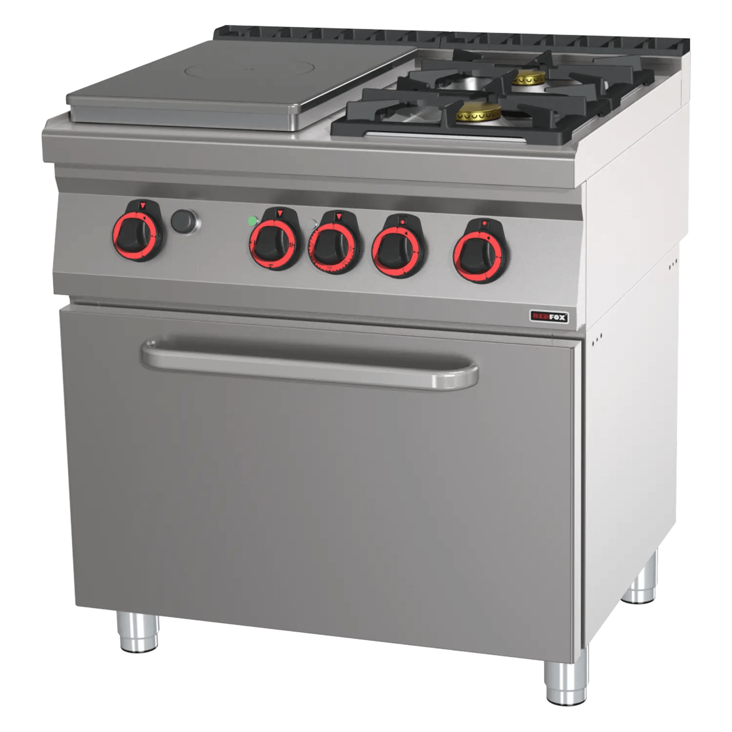 Mașină de gătit gaz cu plită solidă cu cuptor electric static GN 2/1 - 3x arzător