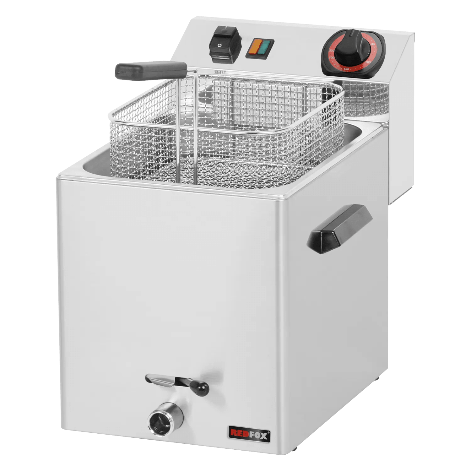 Friteuză electrică 0,38 kW/l, 8 l blat robinet scurgere 230 V