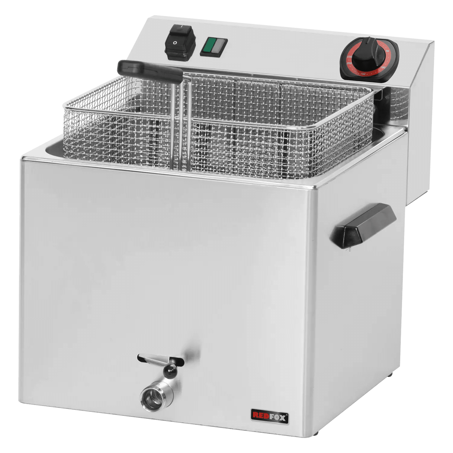 Friteuză electrică 0,74 kW/l, 11 l blat robinet scurgere 400 V