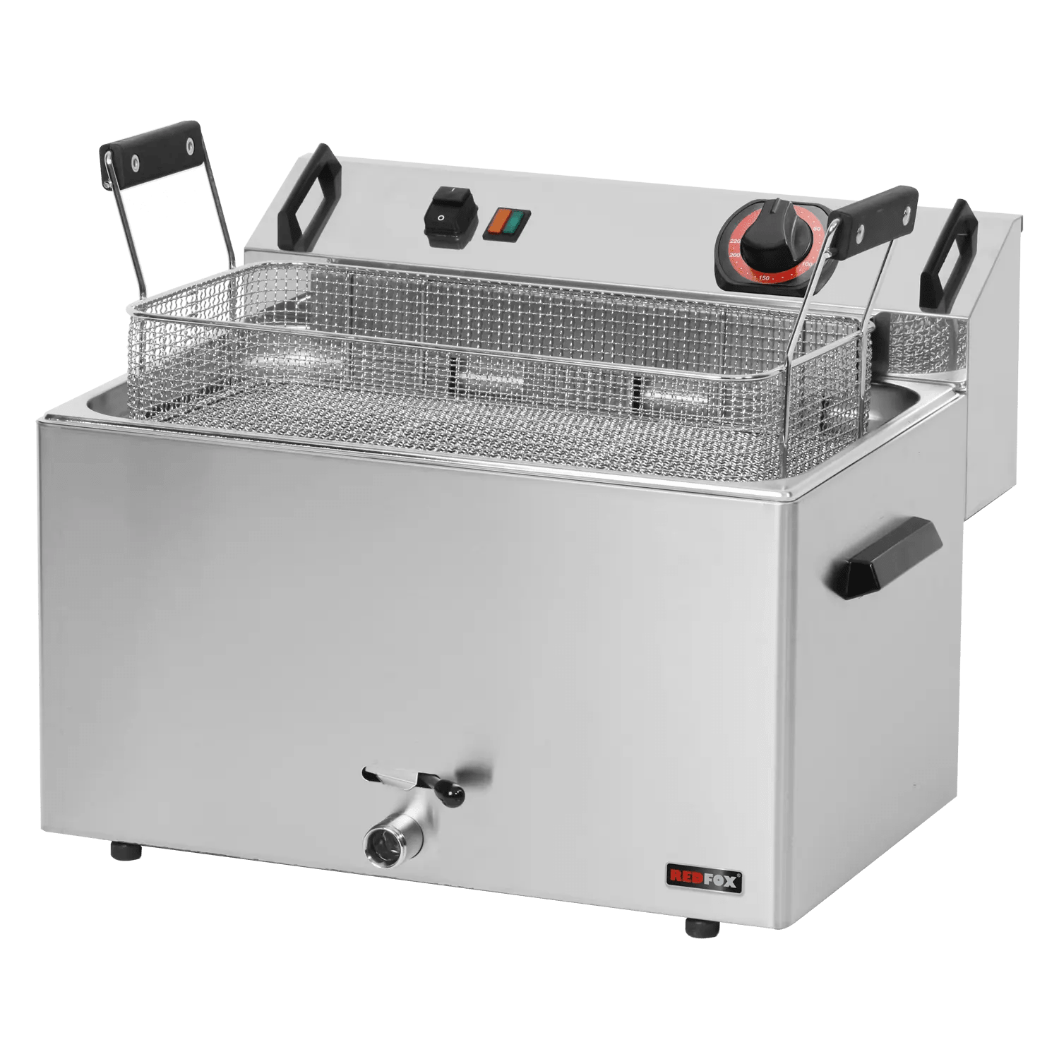 Friteuză electrică 0,56 kW/l, 16 l blat robinet scurgere 400 V