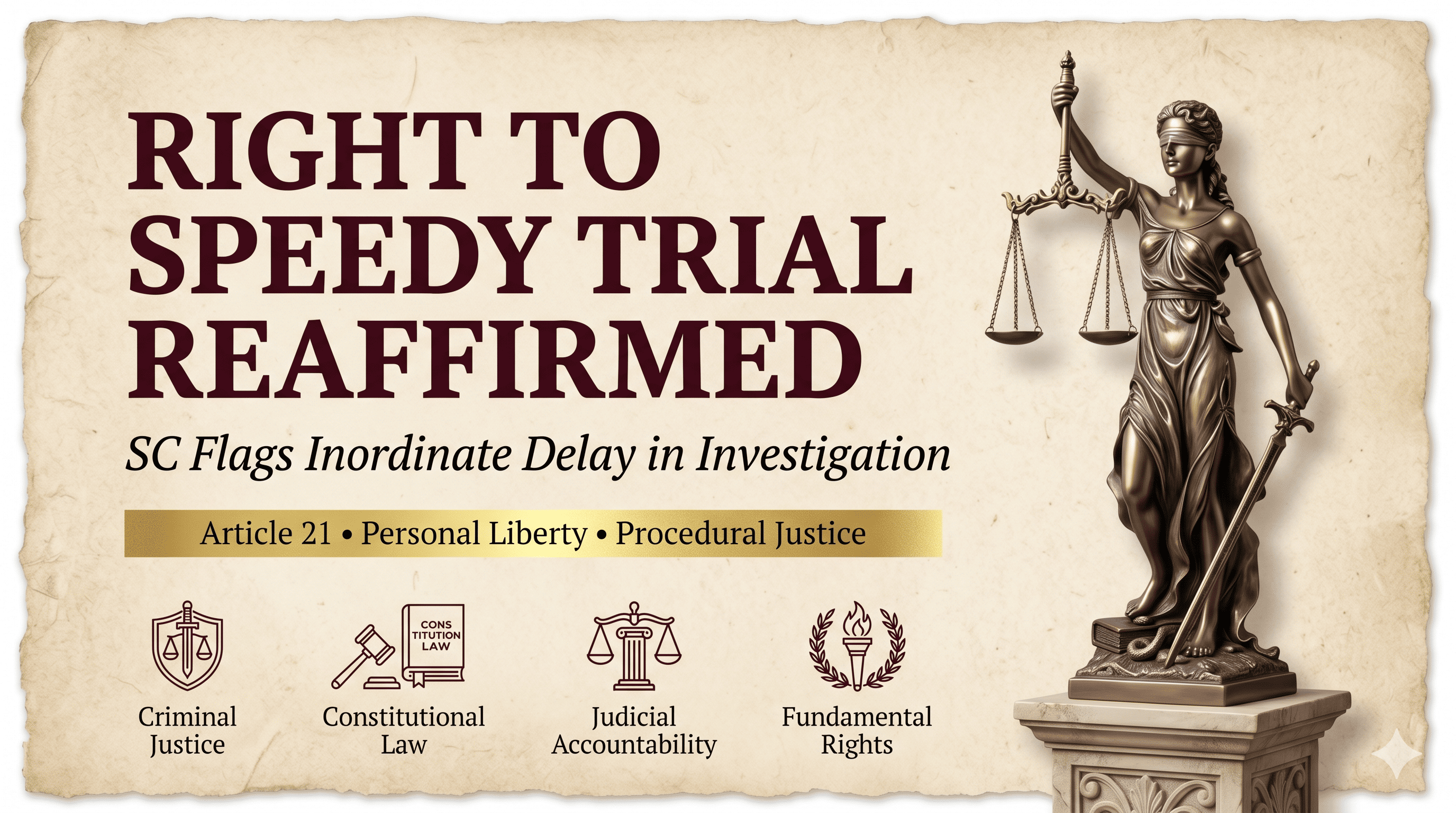 Right to Speedy Trial Reaffirmed: SC Flags Inordinate Delay in Investigation
