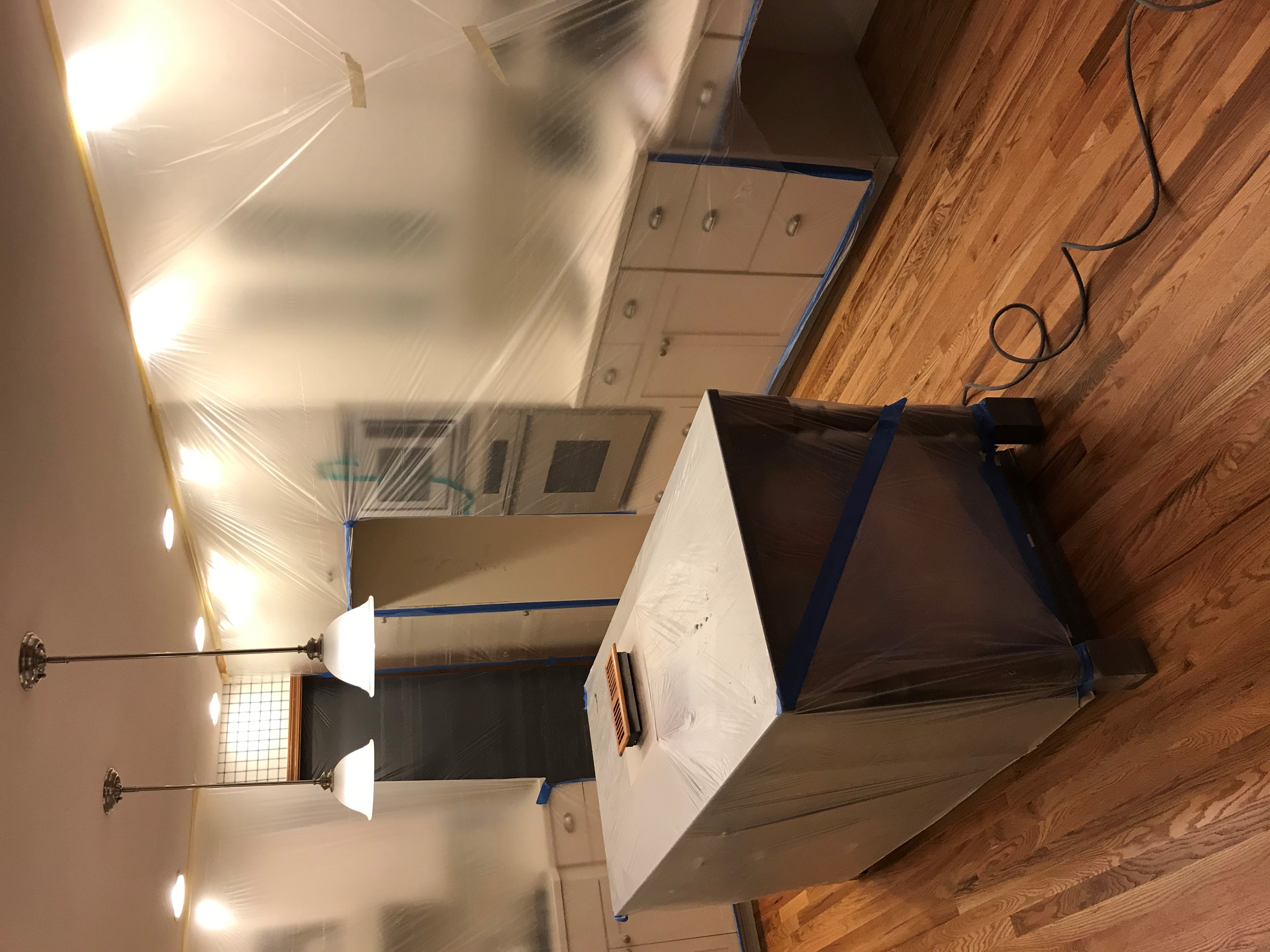 Hardwood flooring in progress