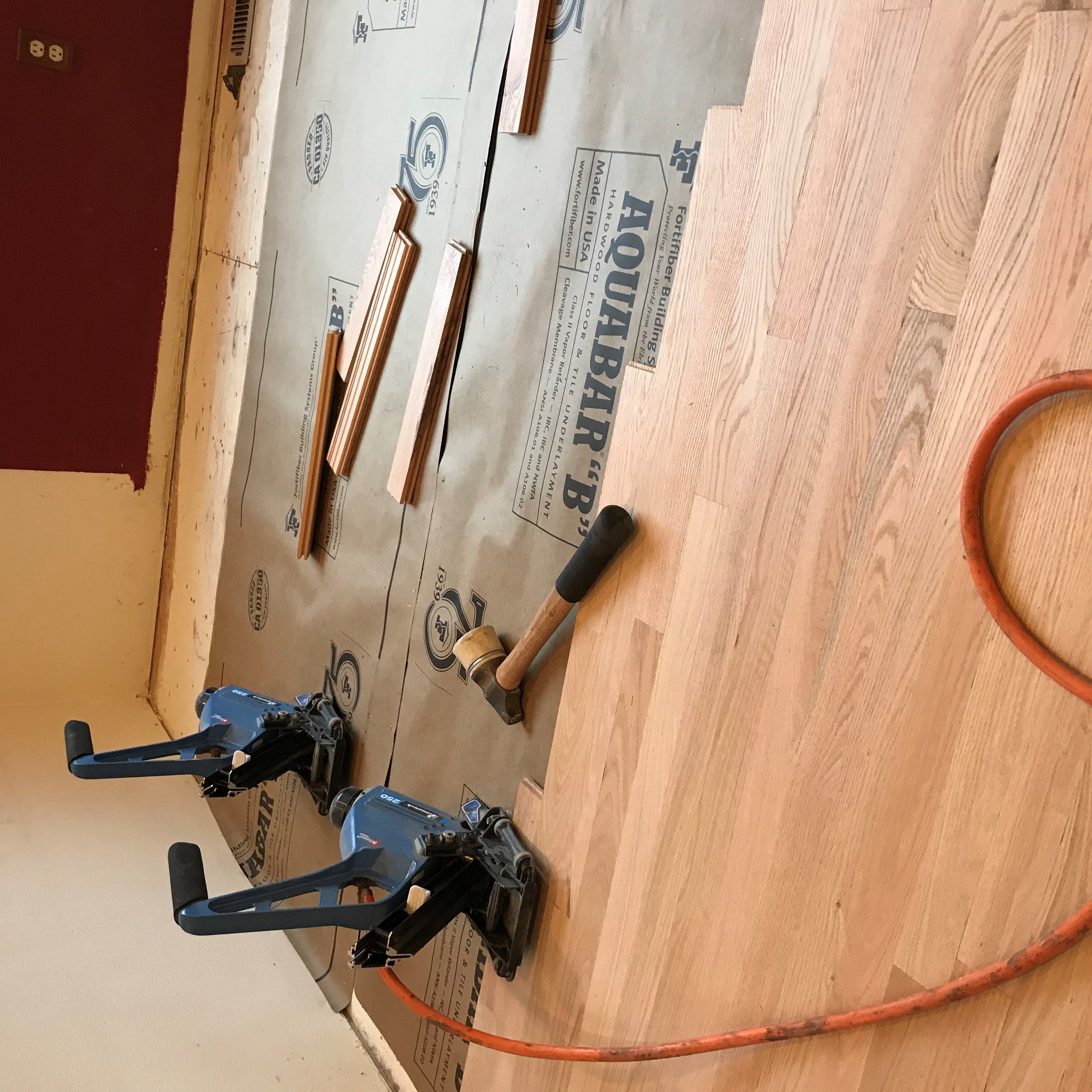 Wood flooring in progress