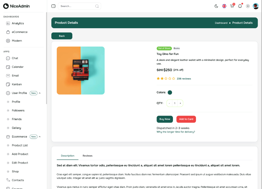 eCommerce Detail App