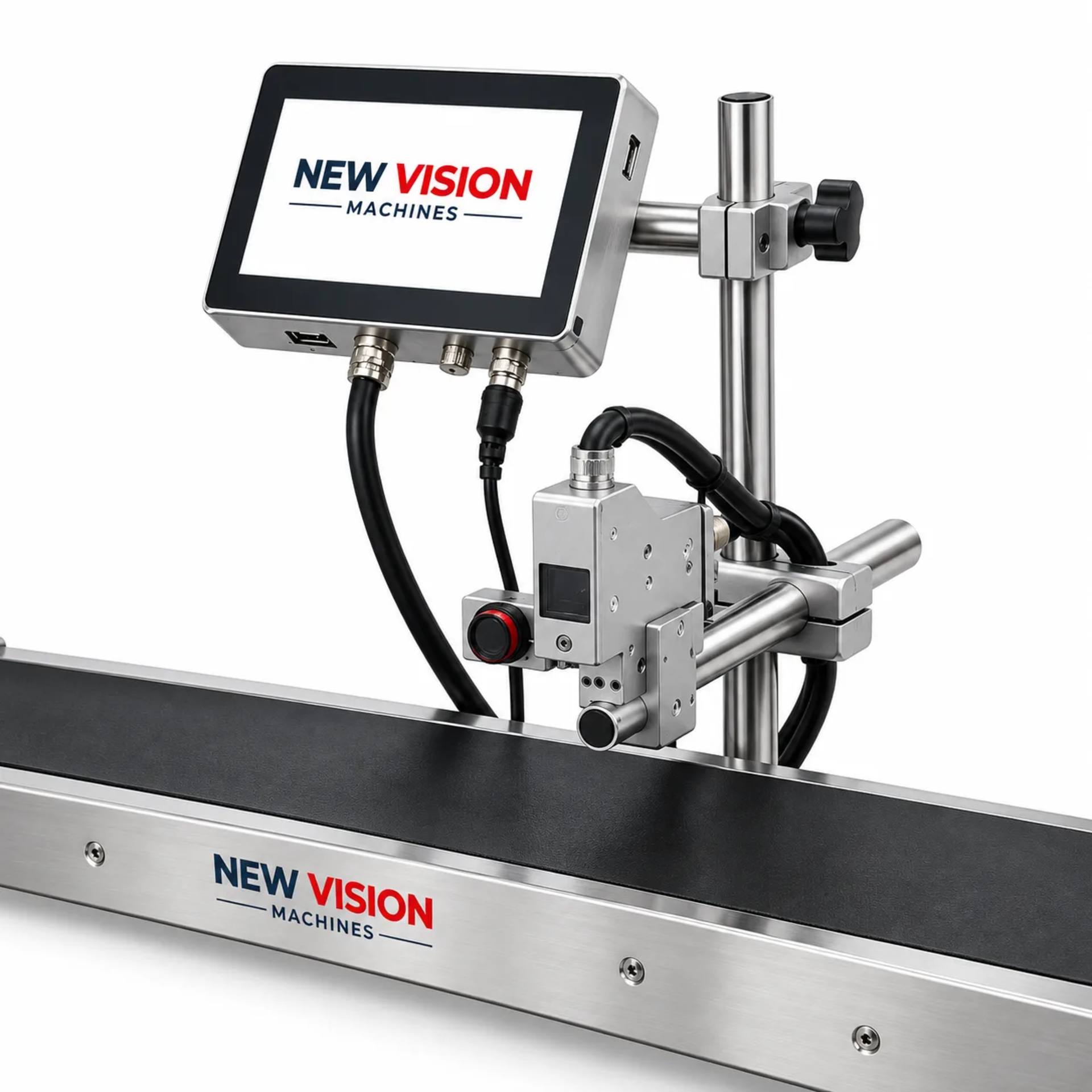 18 Inch Conveyor with 25mm Online Batch Coding Printer — Inkjet Printers by New Vision Machines