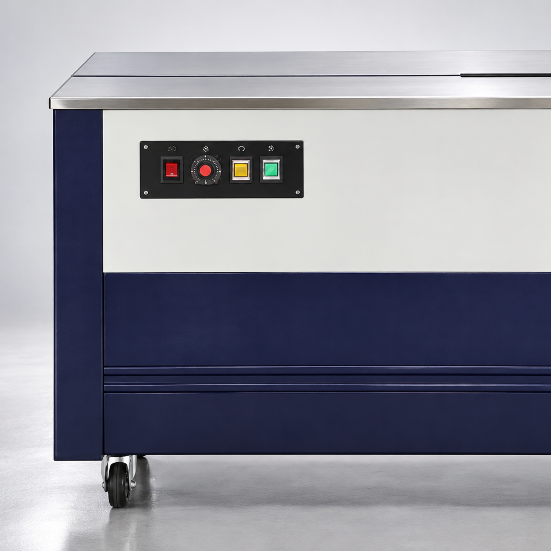 New Vision Machines Semi Automatic Strapping Machine — PP Strap Carton and Parcel Strapping — Packaging Machines by New Vision Machines