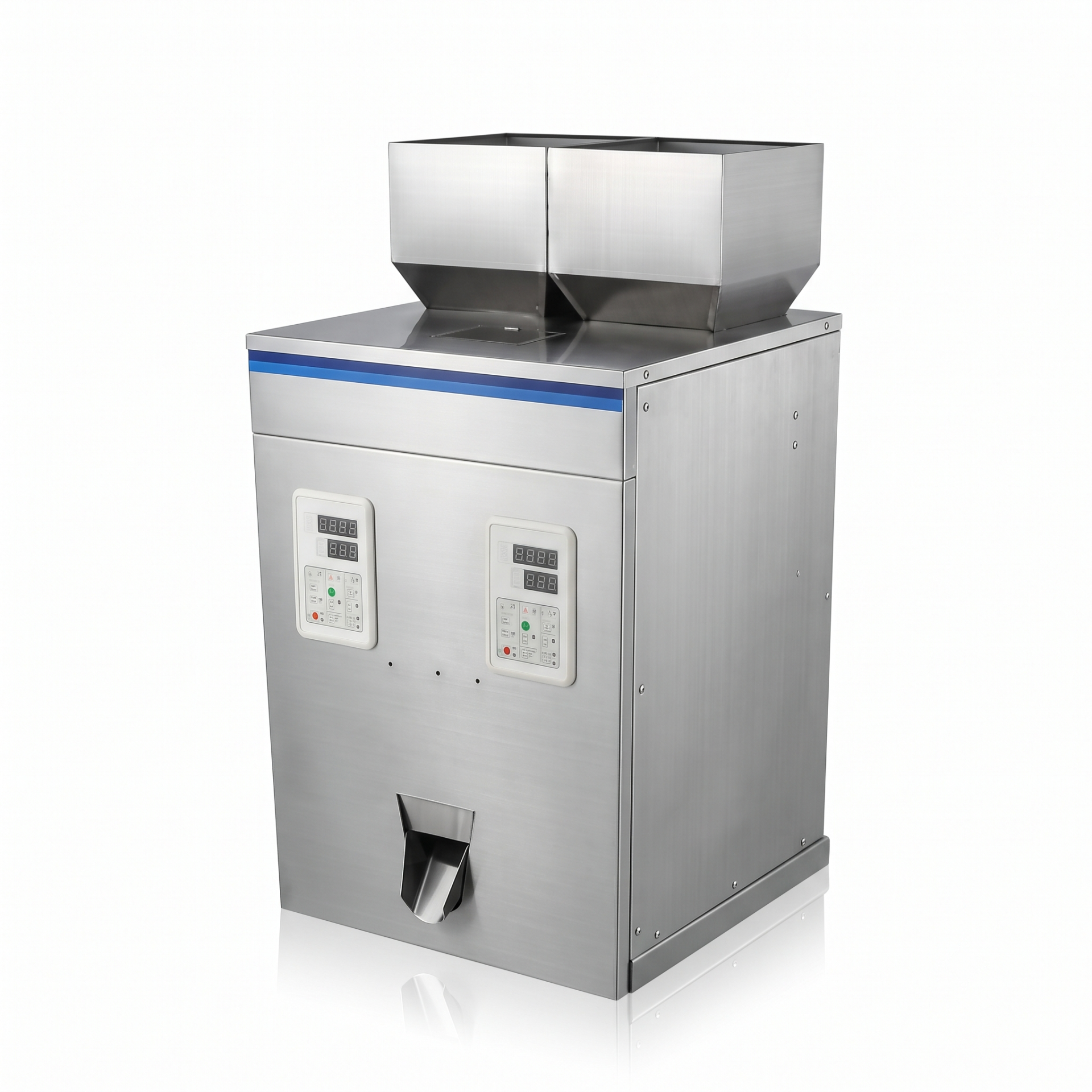 Automatic Granule Packing Machine — Double Head 100 to 1000 Grams — Automation by New Vision Machines