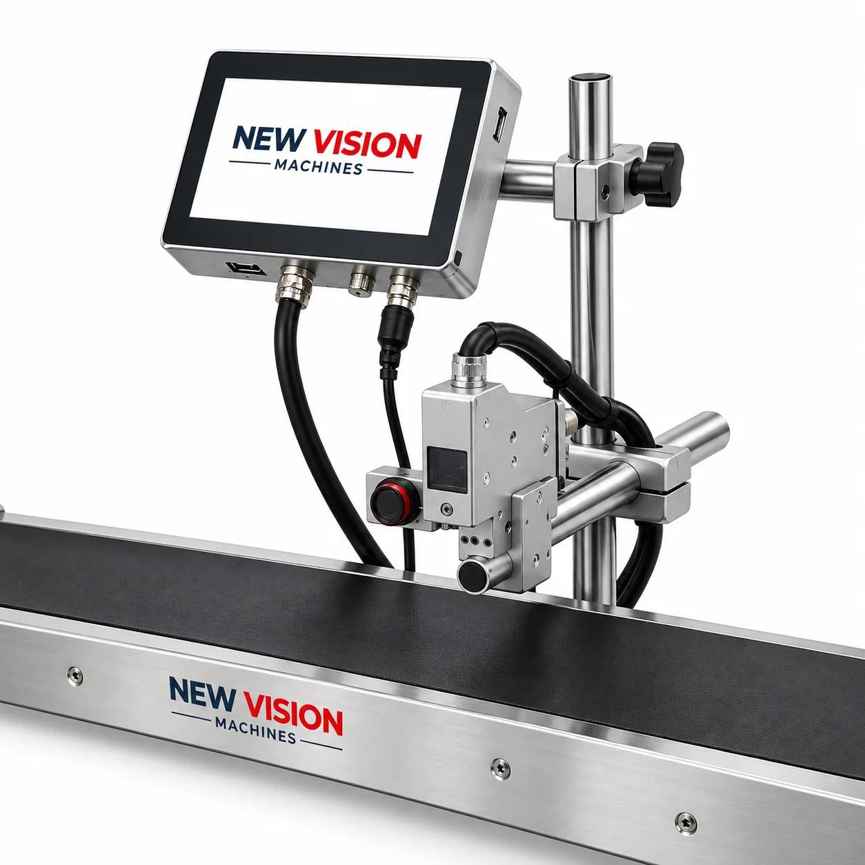 18 Inch Conveyor with 25mm Online Batch Coding Printer — supplied to businesses in Hyderabad