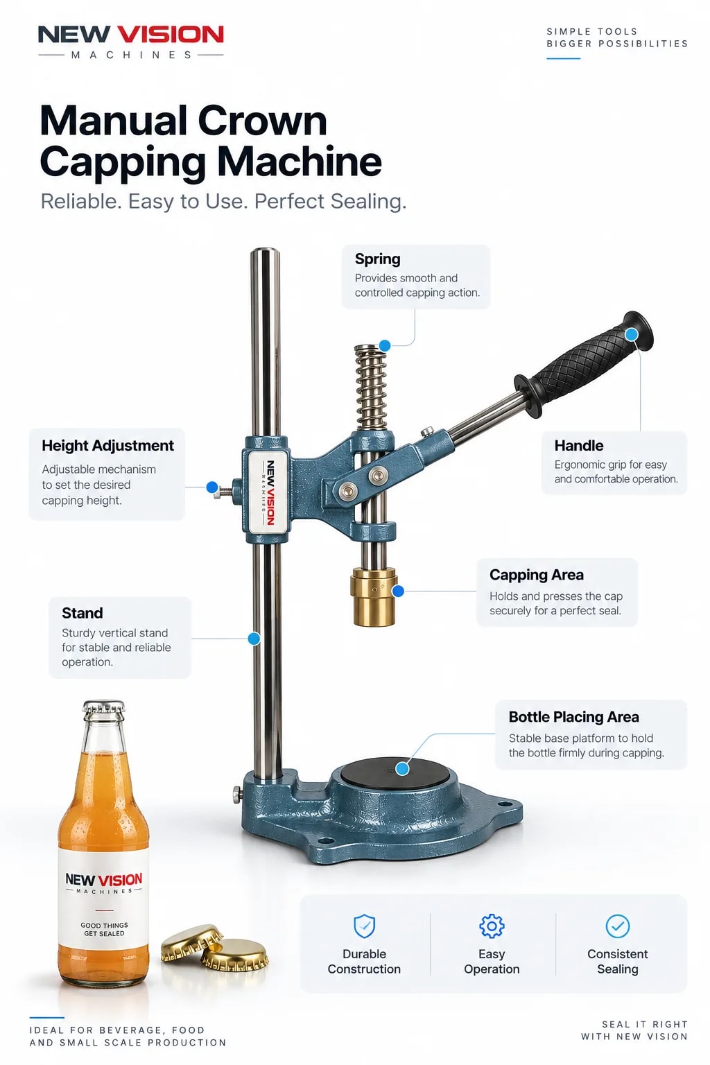 Crown Capping Machine — Glass Bottle Crown Cap Sealer — heavy-duty SS 304 food-grade construction & conveyor setup