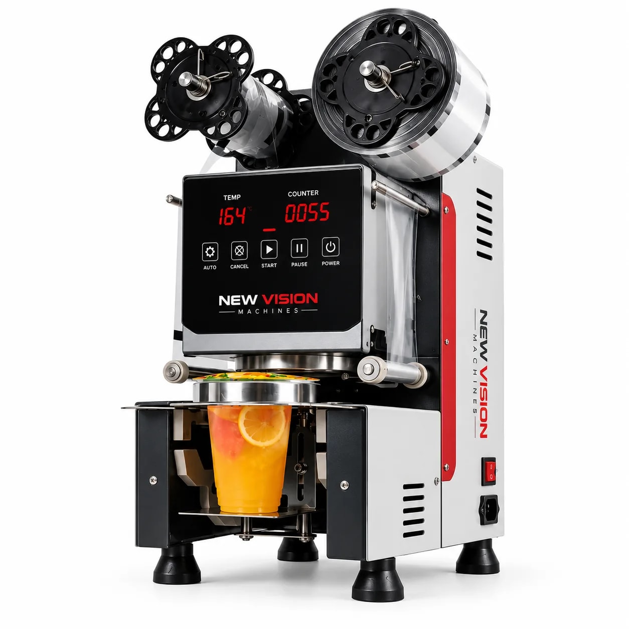 Cup Sealing Machine — Automatic Film Cup Sealer — packaging equipment technical specifications and build view 5 by New Vision Machines Indore