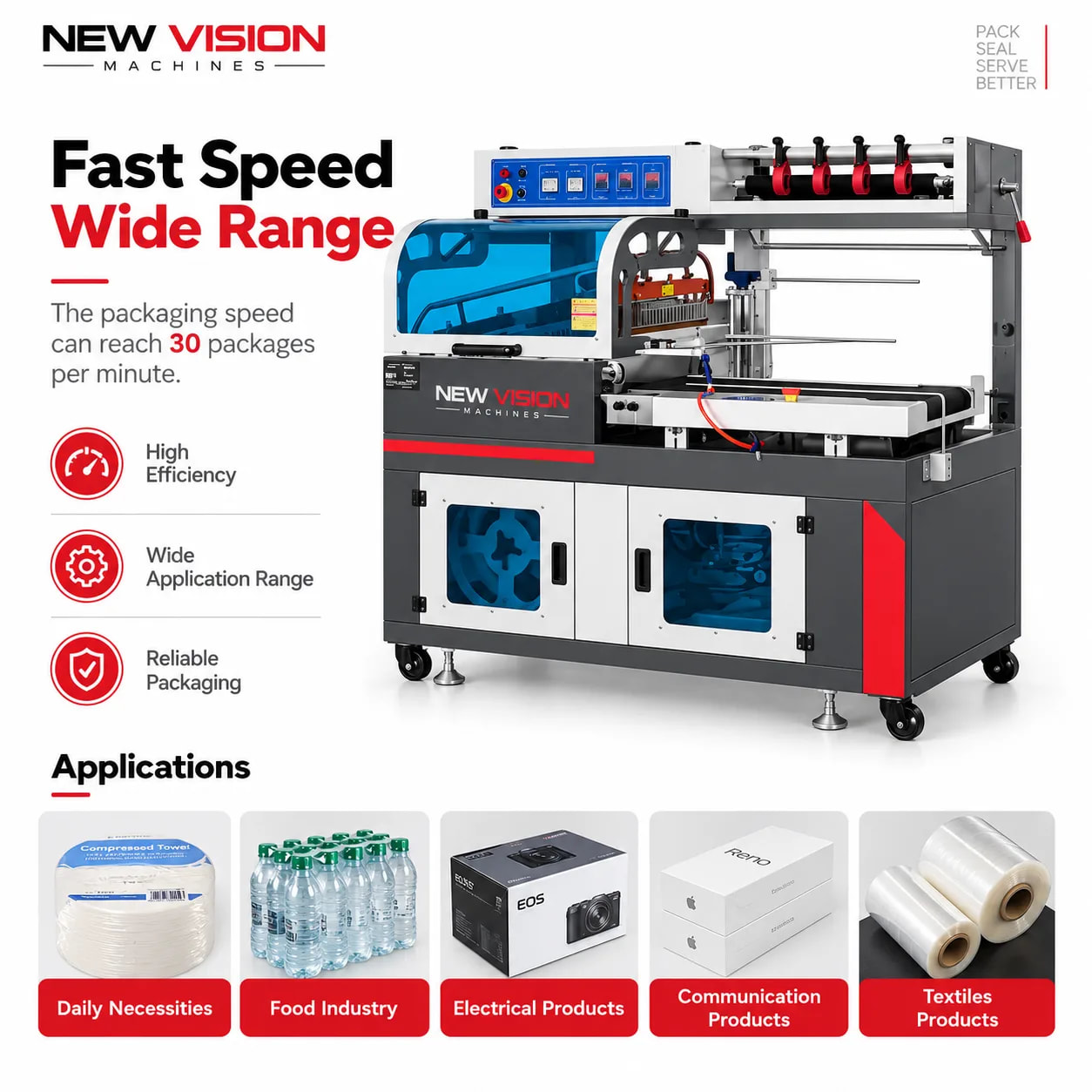 Auto L Sealer Machine — Shrink Packaging System — precision nozzles, filling heads & mechanical assembly