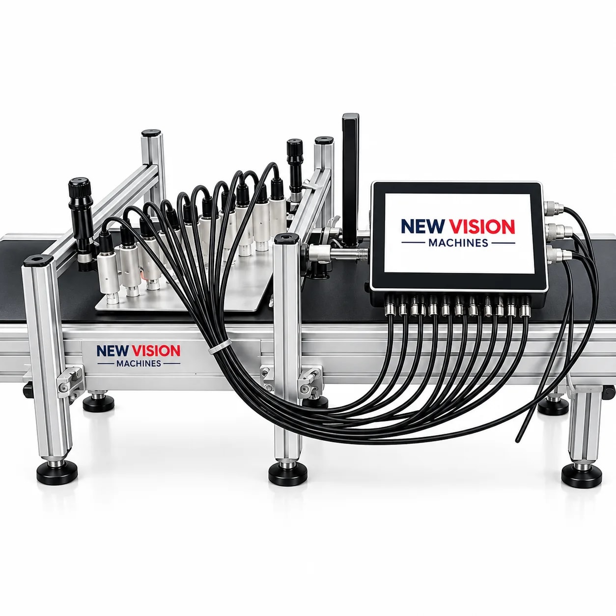 10 Head Batch Coding Machine for Multi-Lane Printing — Inkjet Printers manufactured by New Vision Machines Indore