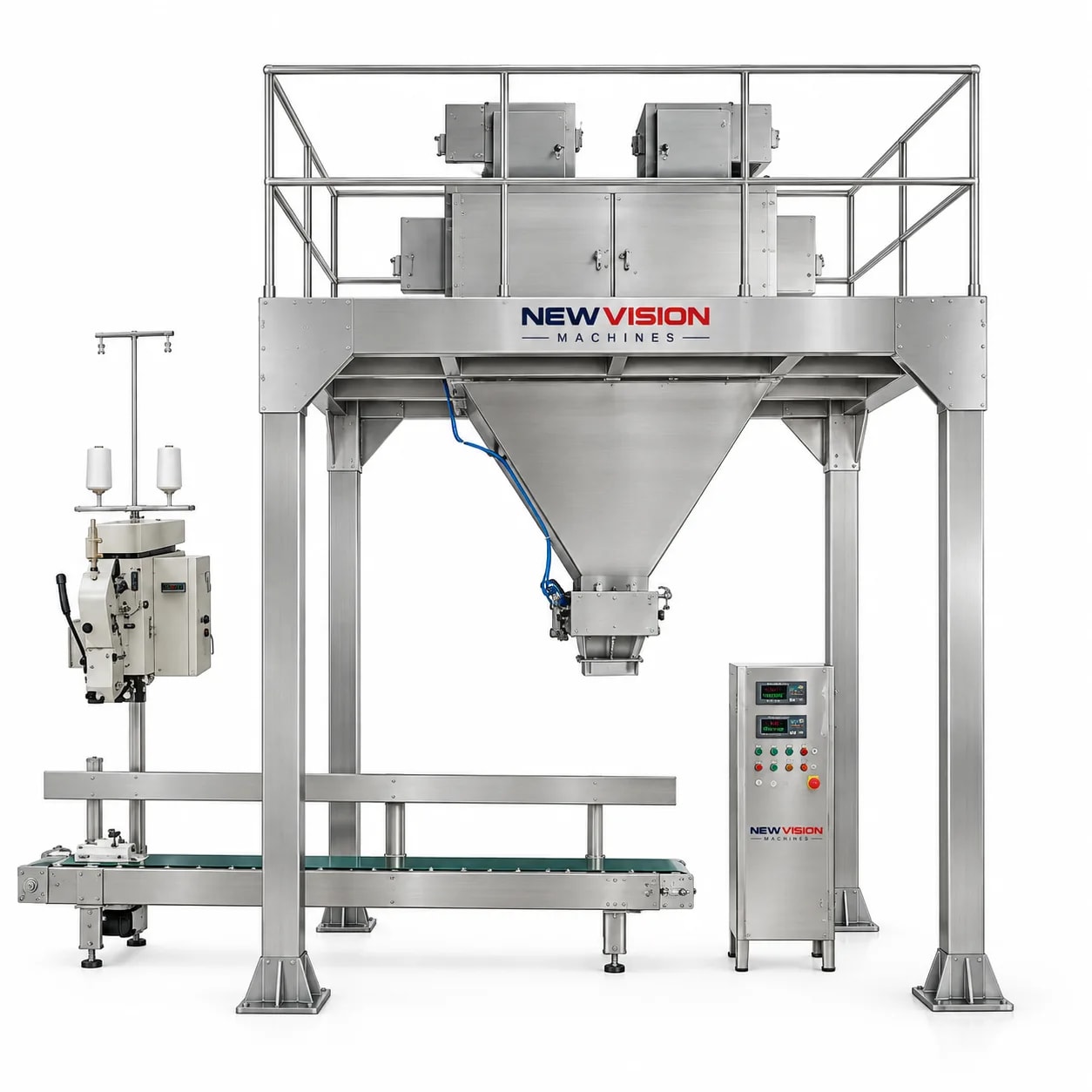 Automatic Vertical Pouch Packing Machine (VFFS) — Packaging Machines manufactured by New Vision Machines Indore