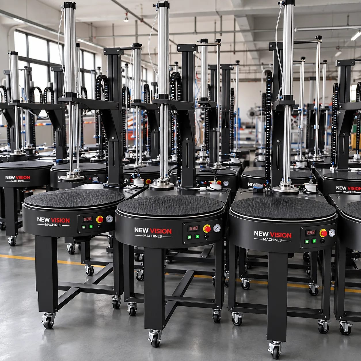 Semi Automatic Pallet Stretch Wrapping Machine — precision nozzles, filling heads & mechanical assembly