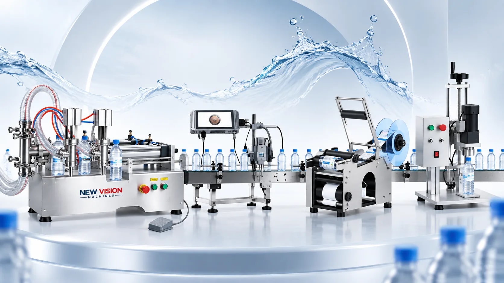 Affordable Semi-Automatic Water Bottle Packaging Setup