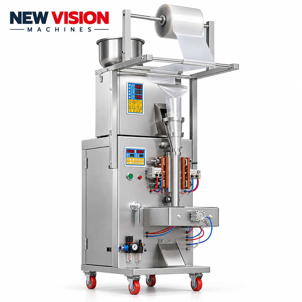 New Vision Machines 100 Gram FFS Machine for Granule — Packaging Machines manufactured by New Vision Machines Indore
