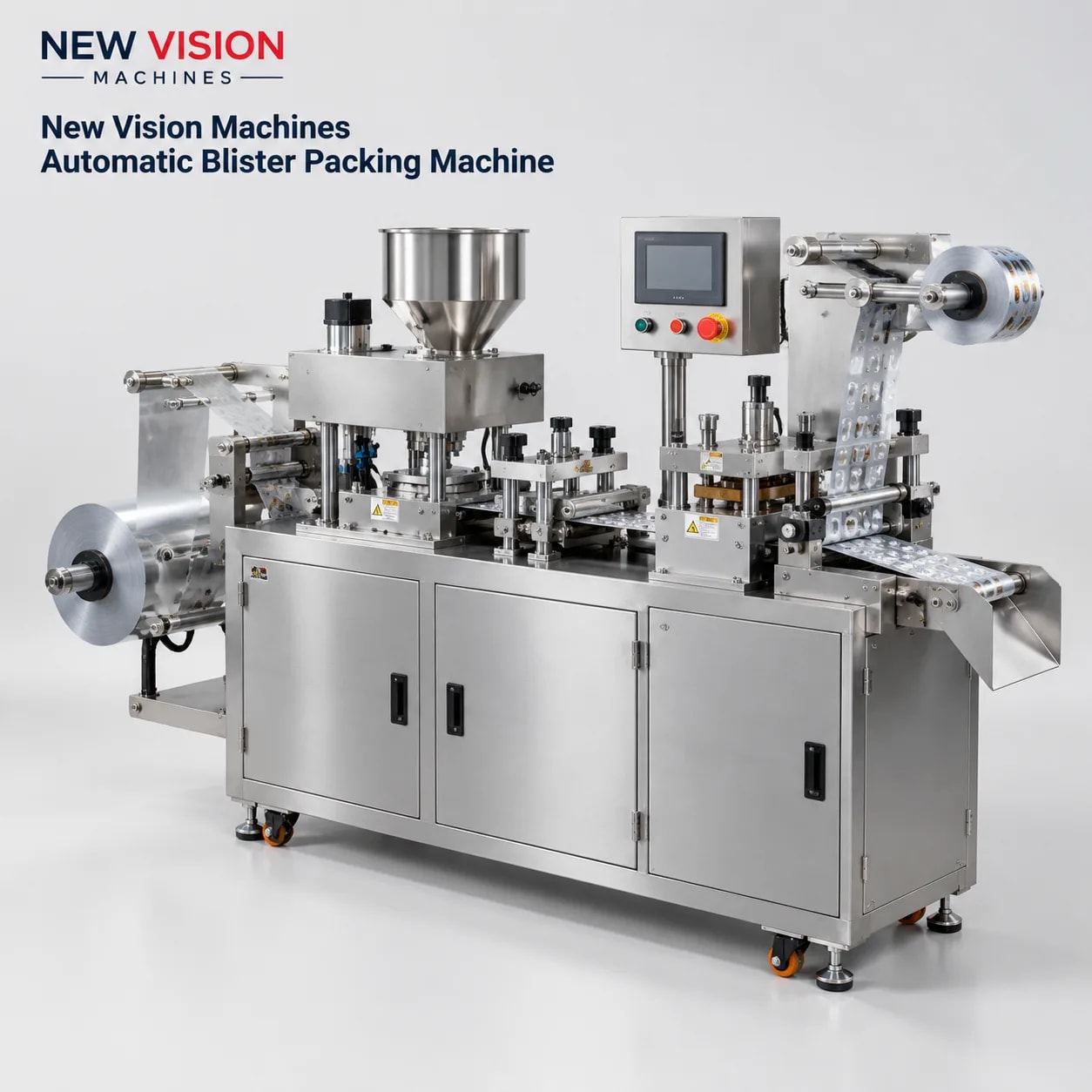 New Vision Machines Automatic Blister Packing Machine — Double-Track Pharma Tablet & Capsule Packer — Packaging Machines manufactured by New Vision Machines Indore
