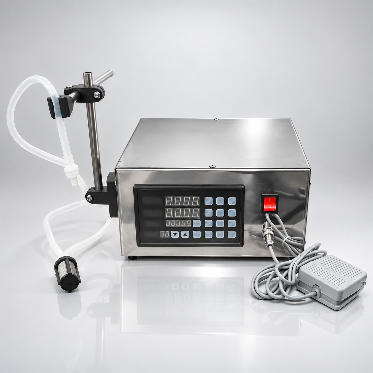 Digital Liquid Filling Machine with Single Nozzle — Tabletop Entry Filler for Milk, Water and Juice