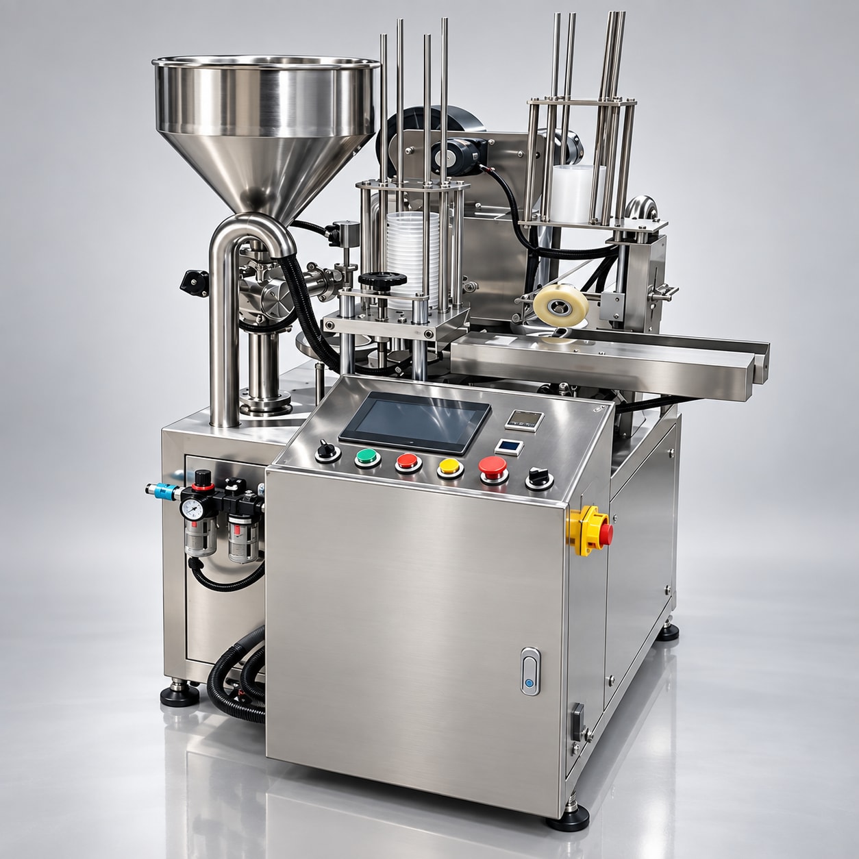 New Vision Machines Automatic Cup Filling and Sealing Machine — 2-Head, 1500-1800 Cups/Hour