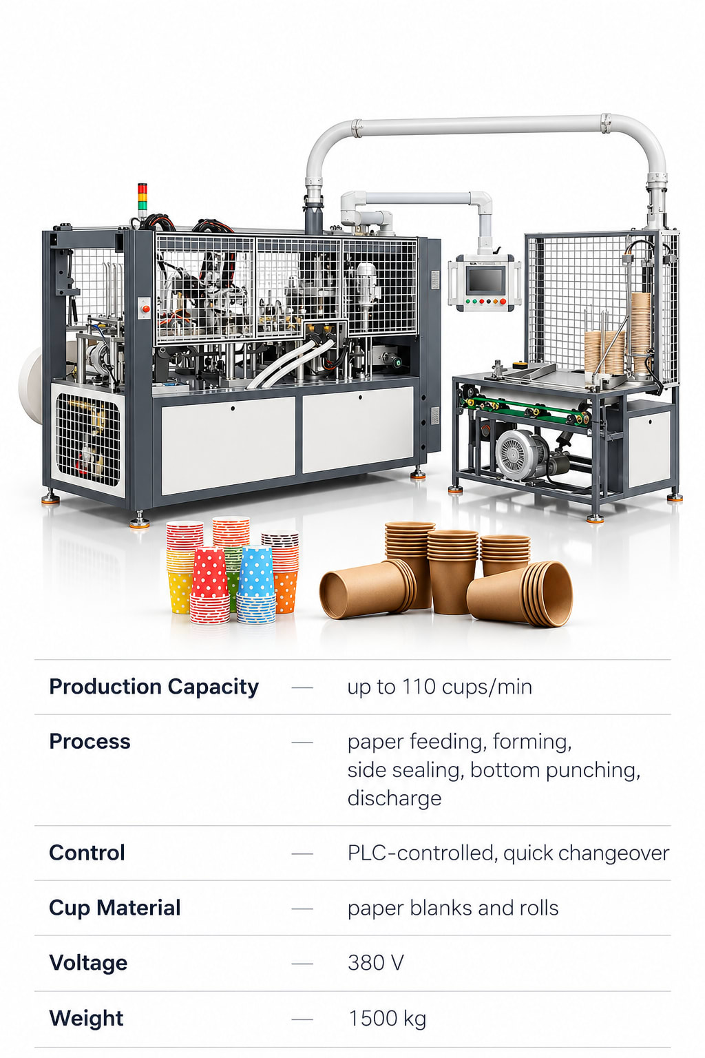 Automatic High-Speed Paper Cup Making Machine — Cup Forming — precision nozzles, filling heads & mechanical assembly
