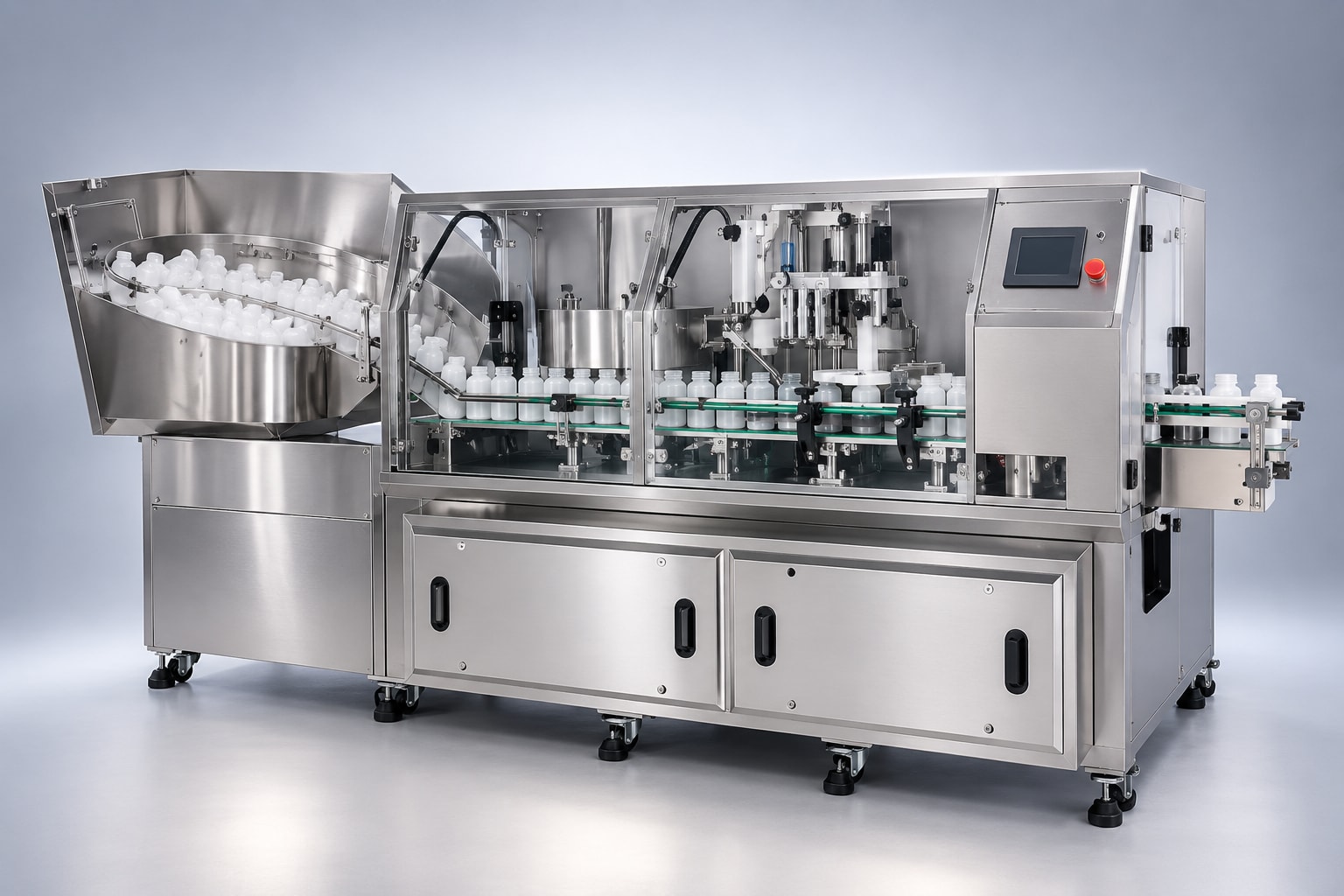 New Vision Machines Automatic Bottle Unscrambler Machine — Linear Feed, 300 Bottles/Min for PET and HDPE Bottles — Automation manufactured by New Vision Machines Indore