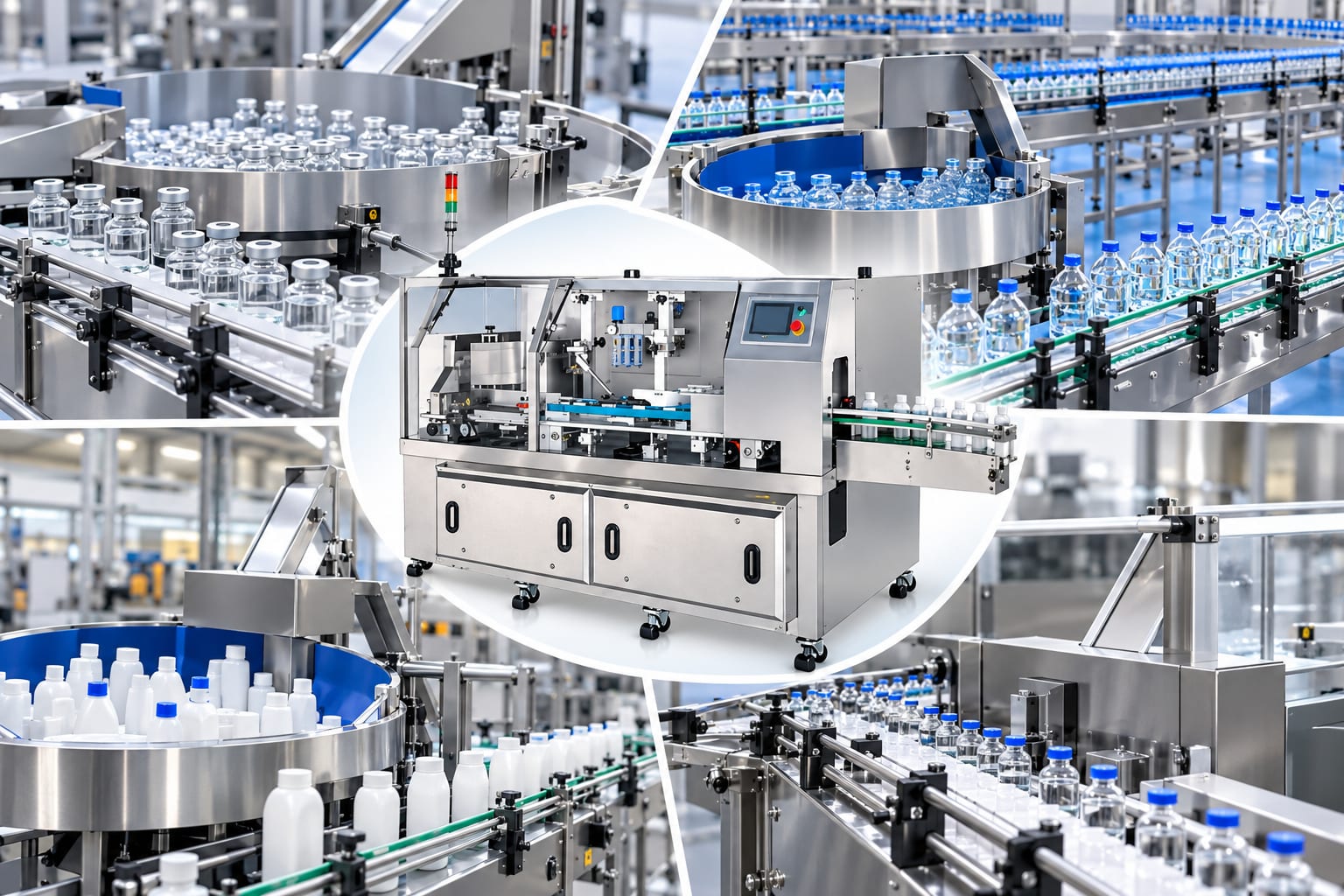 New Vision Machines Automatic Bottle Unscrambler Machine — Linear Feed, 300 Bottles/Min for PET and HDPE Bottles — heavy-duty SS 304 food-grade construction & conveyor setup