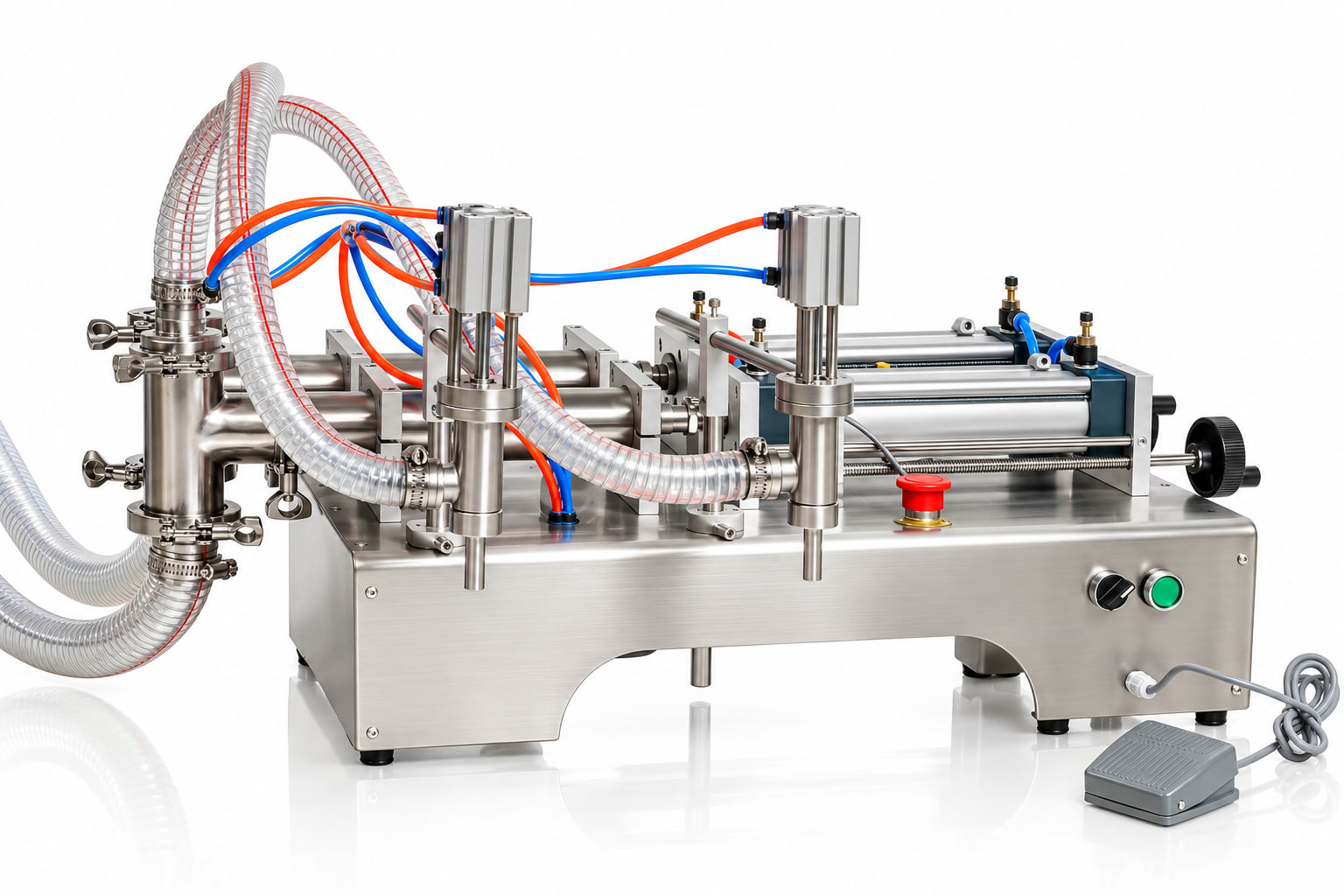 New Vision Machines Liquid Filling Machine 5-100ml — Pneumatic Double Head — Oil Filling Machine by New Vision Machines