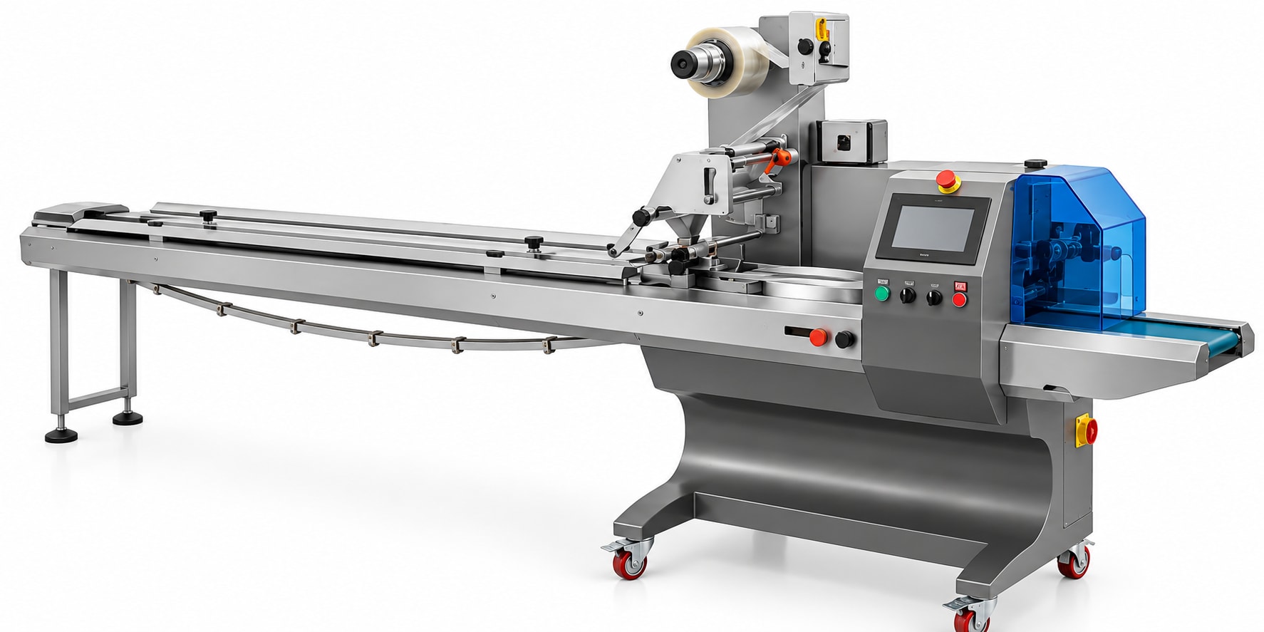 New Vision Machines Switch Packaging Machine — Automatic Flow Wrap Packer for Electrical Switches & Hardware — Flow Wrap Machine manufactured by New Vision Machines Indore