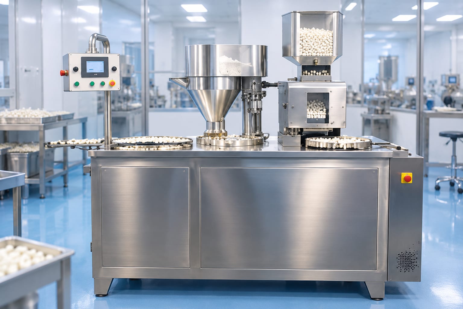 New Vision Machines Semi Automatic Capsule Filling Machine — 25,000 Capsules/Hour, Price in India — heavy-duty SS 304 food-grade construction & conveyor setup