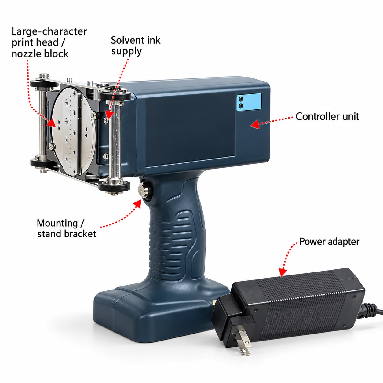 DOD Batch Coding Machine Price in India — 350mm Large-Character Inkjet Printer — precision nozzles, filling heads & mechanical assembly
