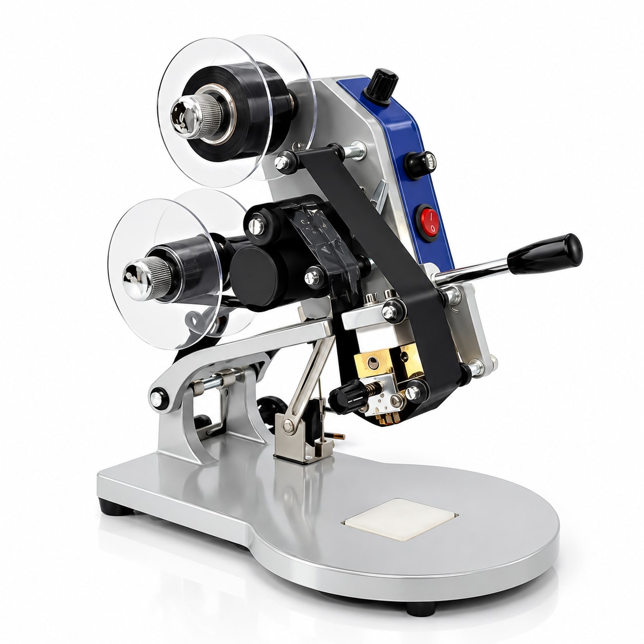 Manual Hot Ribbon Batch Coding Machine for Pouches — Date, Batch & MRP Printing | Price in India — Batch Coding Machine by New Vision Machines