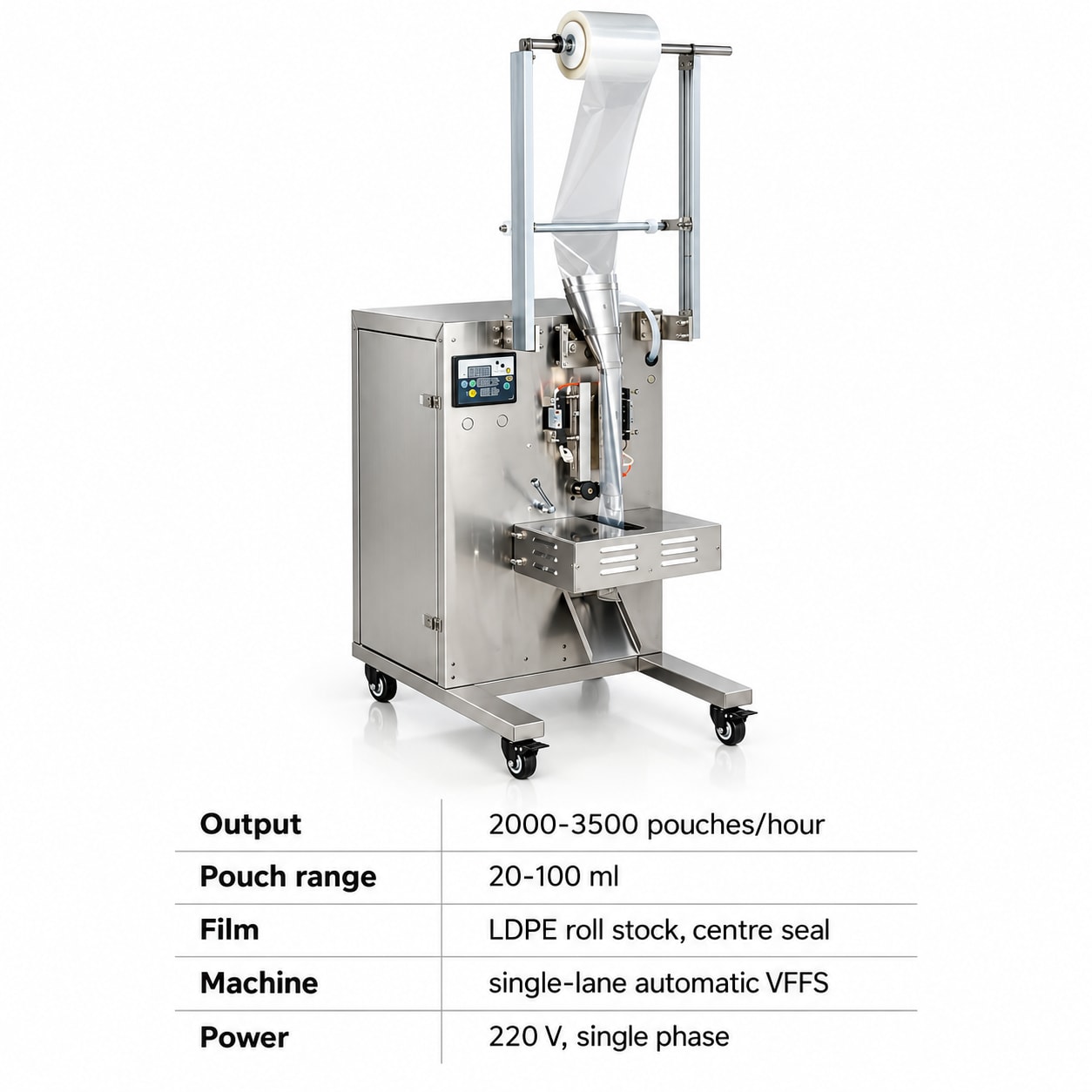 New Vision Machines Pepsi Packing Machine — Single-Lane Automatic Ice Pop & Chuski Pouch Packing Machine — packaging equipment technical specifications and build view 5 by New Vision Machines Indore
